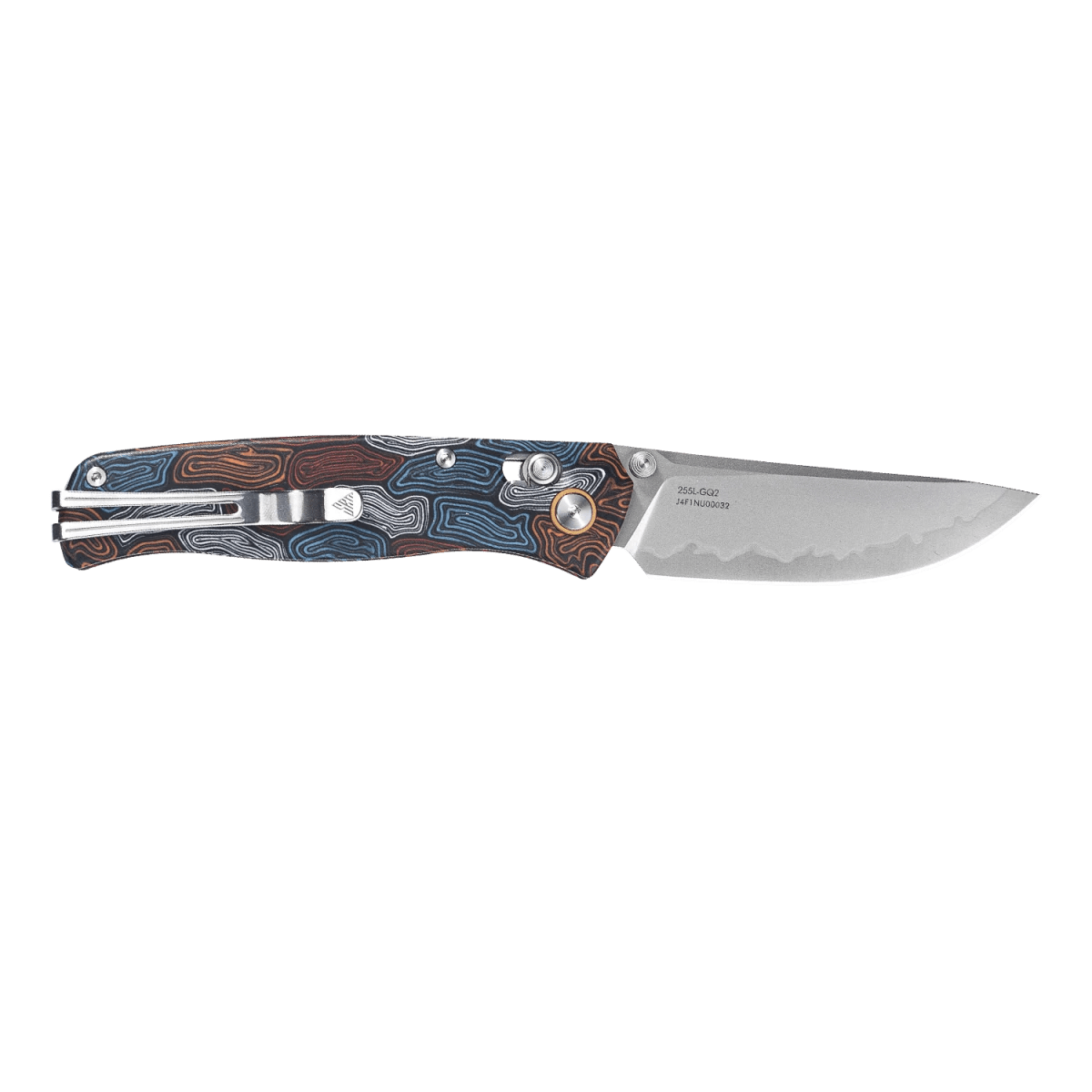 Medal 255L-GQ2(Laminated 140Cr Steel blade, G10 handle, Mono chassis, Ambi clip) - SRM Knives