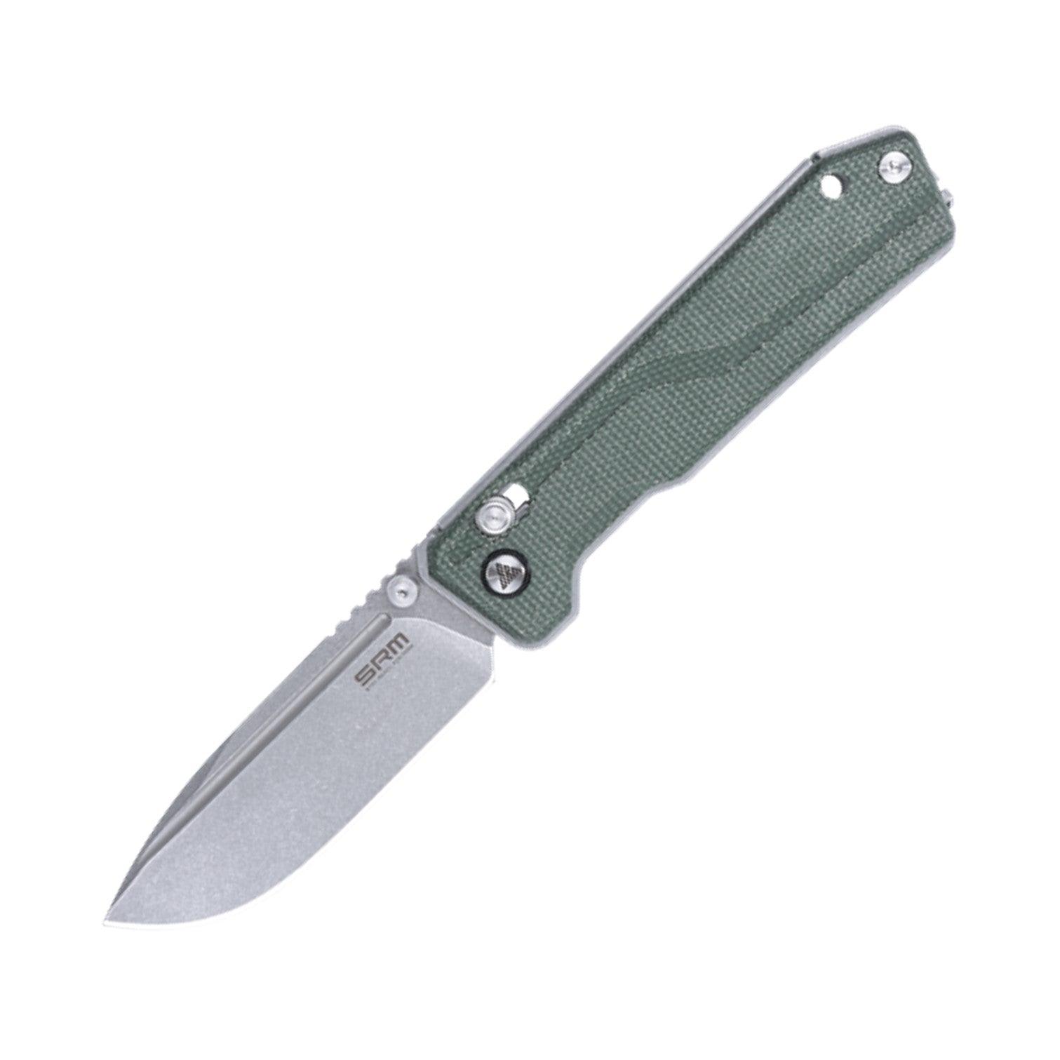 SRM Ambi Lock Folding Knife (14C28N Blade, Micarta Handle) Rubik 7228B-MG