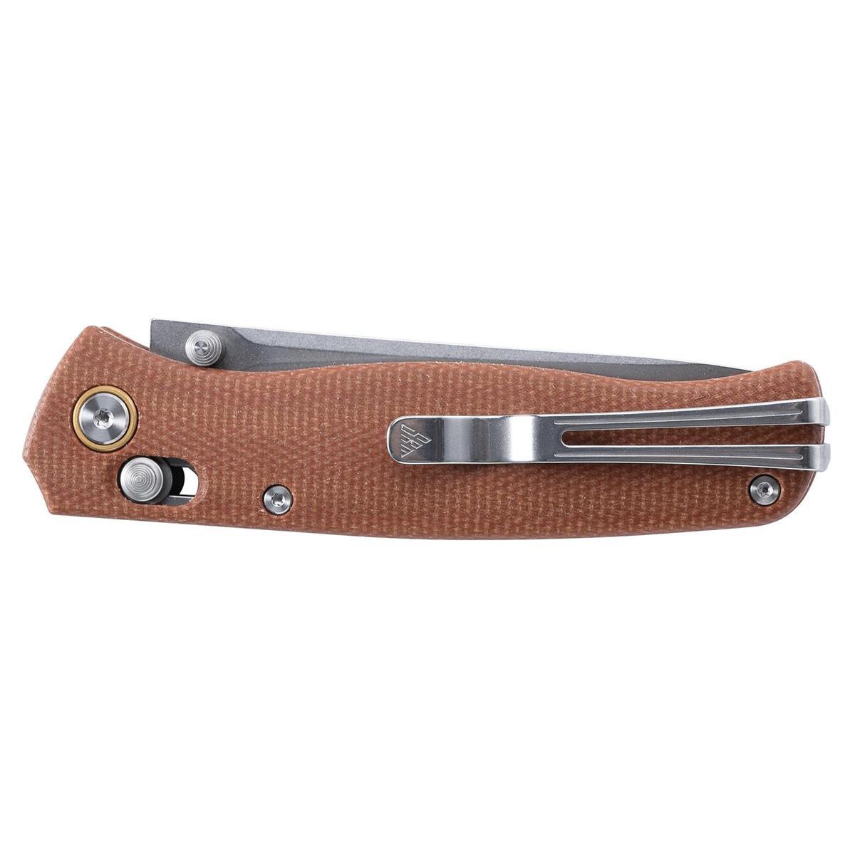 Medal 255L-MN (10Cr blade, Micarta handle, Mono Chassis, Ambi Clip, Ambi Lock) - SRM Knives