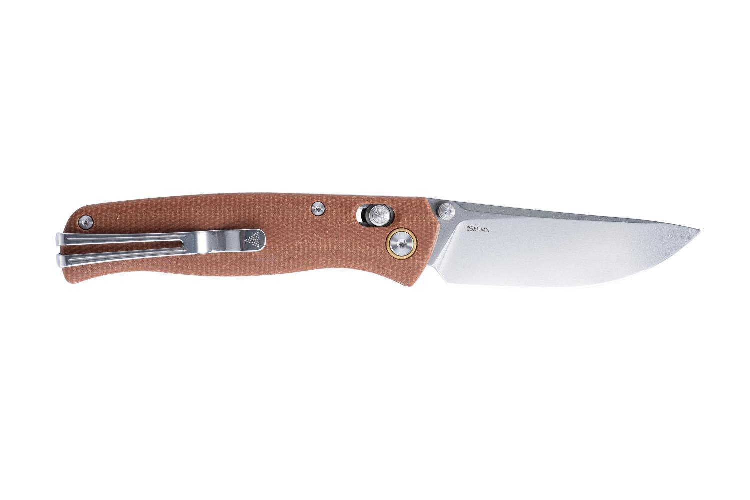 Medal 255L-MN (10Cr blade, Micarta handle, Mono Chassis, Ambi Clip, Ambi Lock) - SRM Knives