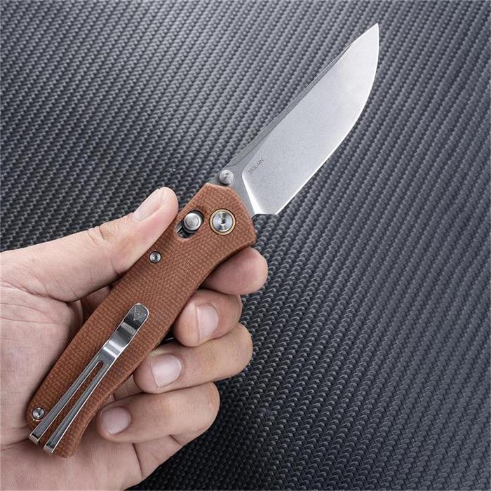 Medal 255L-MN (10Cr blade, Micarta handle, Mono Chassis, Ambi Clip, Ambi Lock) - SRM Knives