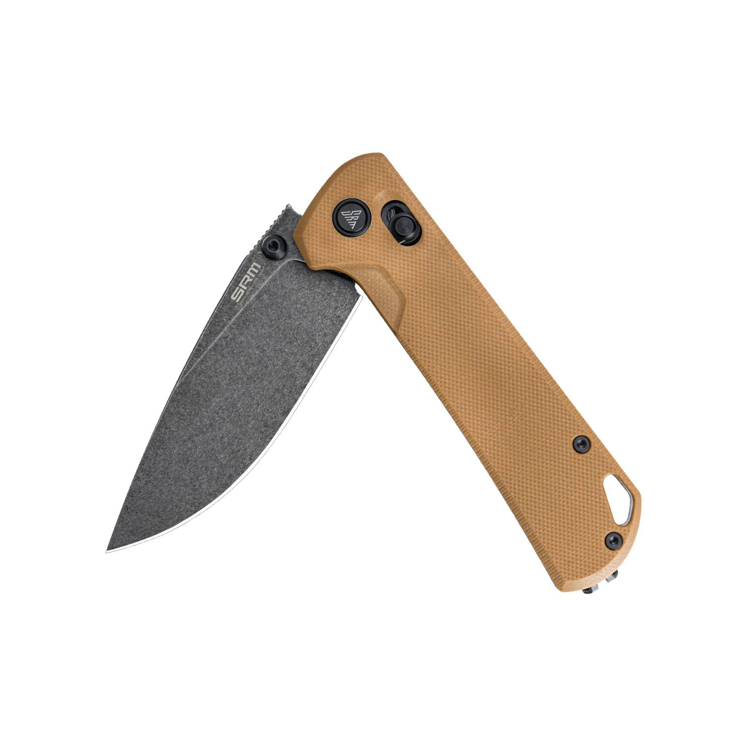 SRM EDC pocket knife 168L-GW2 | D2 blade steel and tan G10 handle