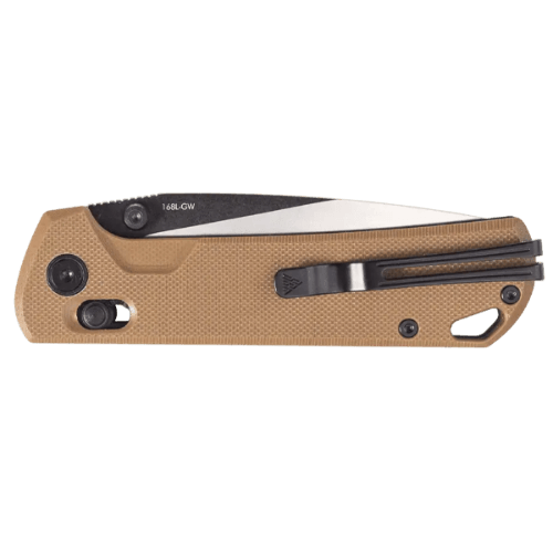 SRM EDC pocket knife 168L-GW | Tan G10 handle with ambi clip