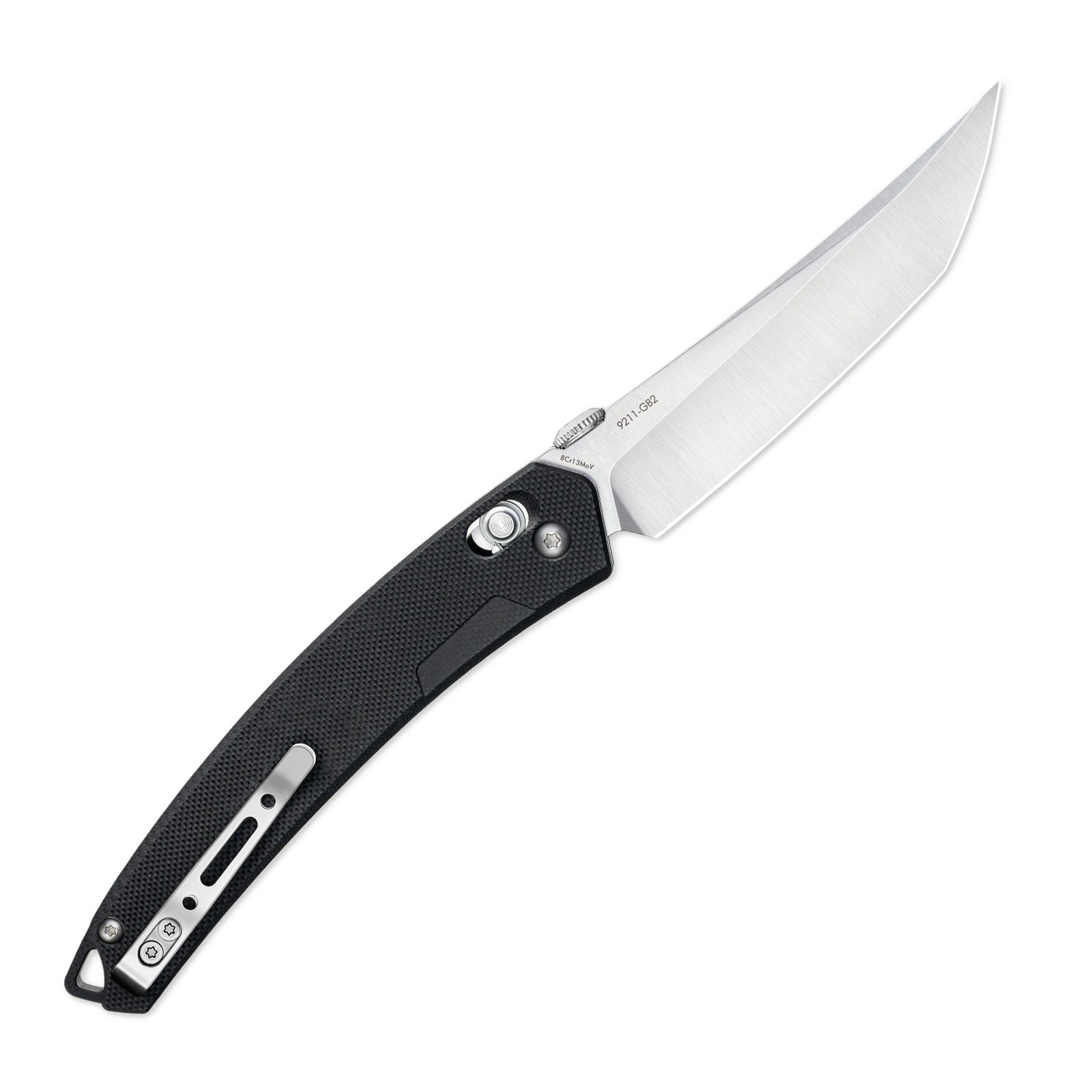 Side view of SRM 9211-GB2 tactical pocket knife with blade deployed