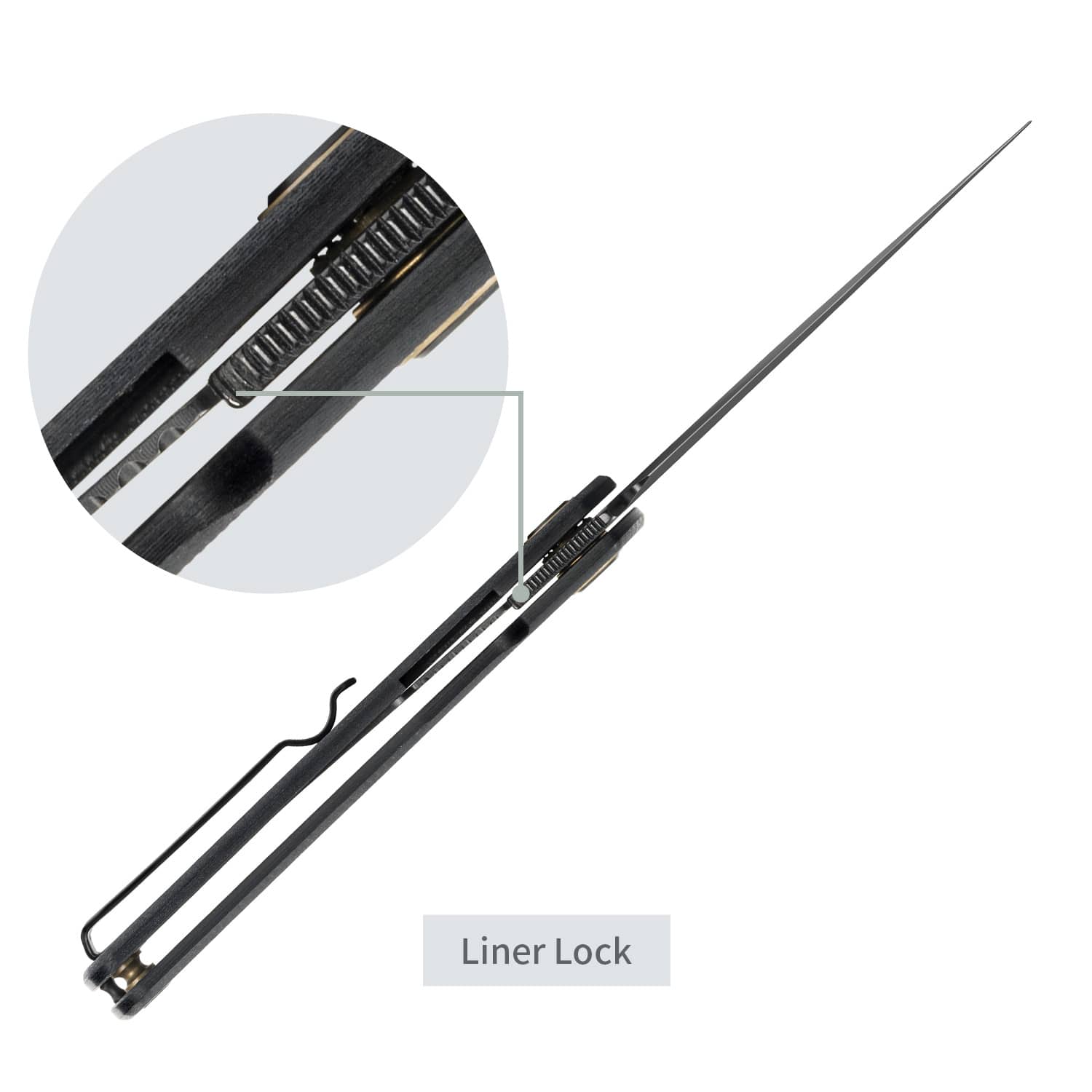 SRM EDC liner lock knife Air 105M-GB | 14C28N blade and black G10 handle