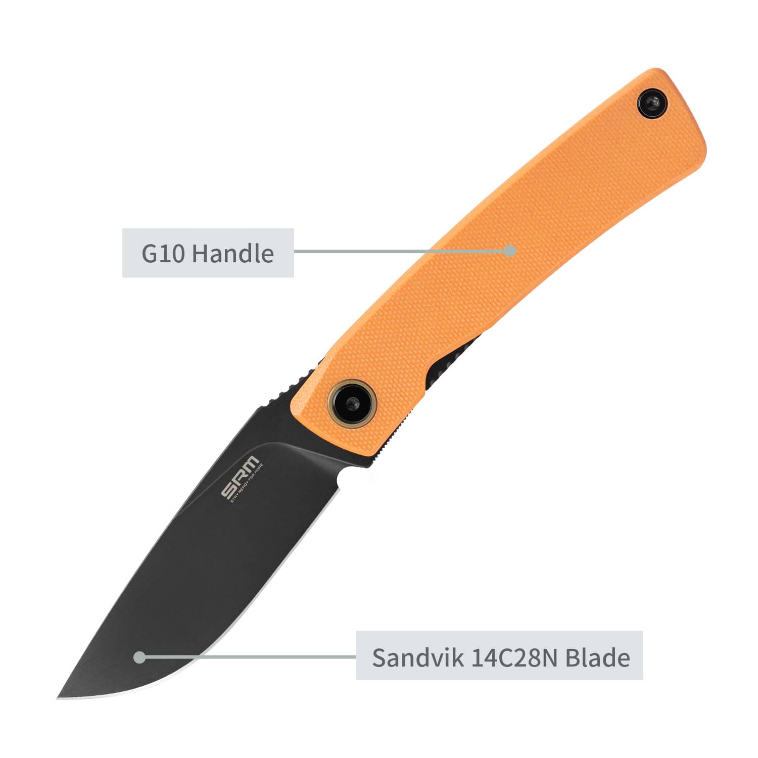 SRM EDC liner lock knife Air 105M-GJ | 14C28N blade and orange G10 handle