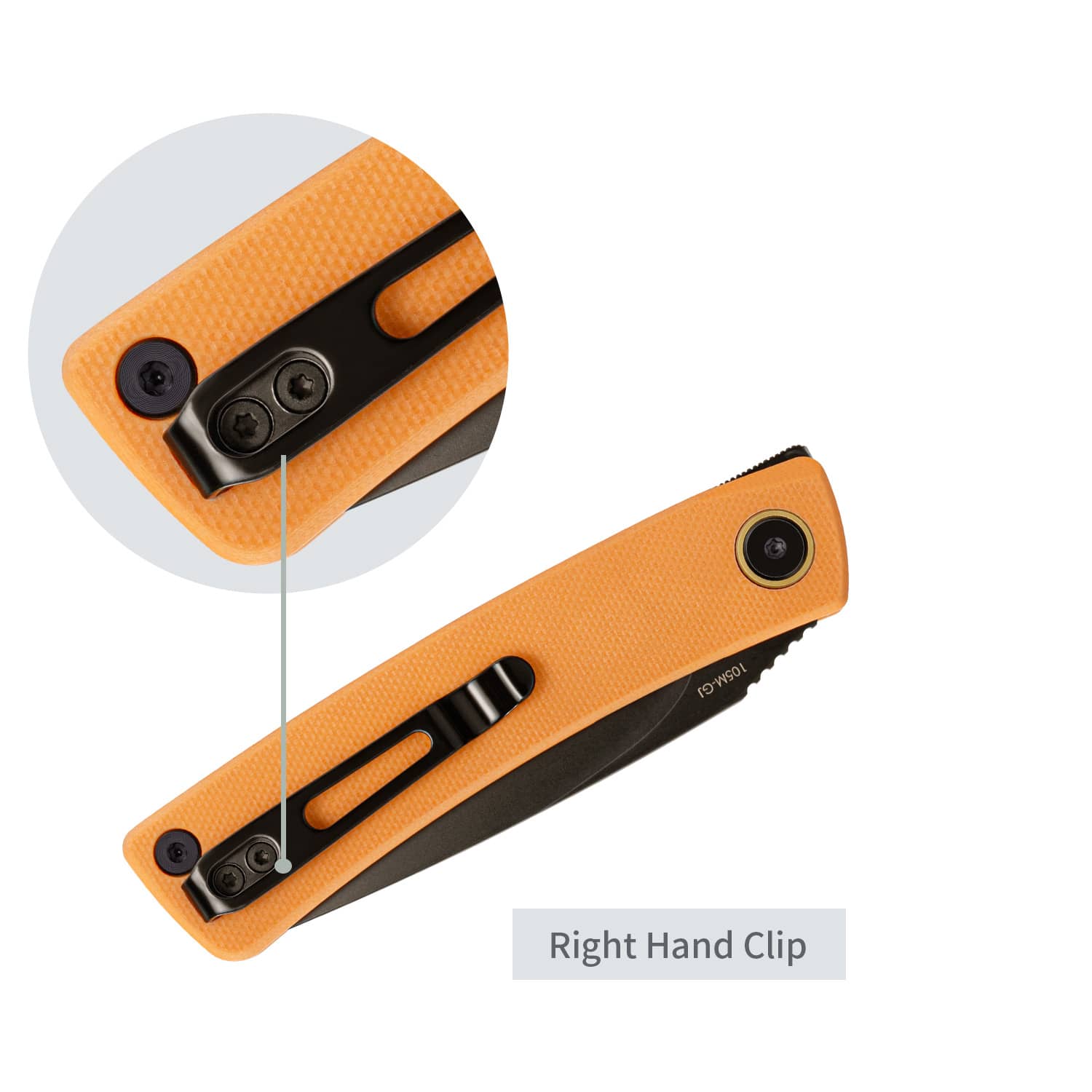 SRM EDC liner lock knife Air 105M-GJ | 14C28N blade and orange G10 handle