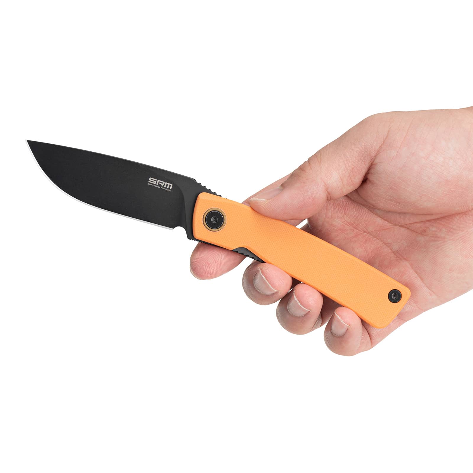 SRM EDC liner lock knife Air 105M-GJ | 14C28N blade and orange G10 handle