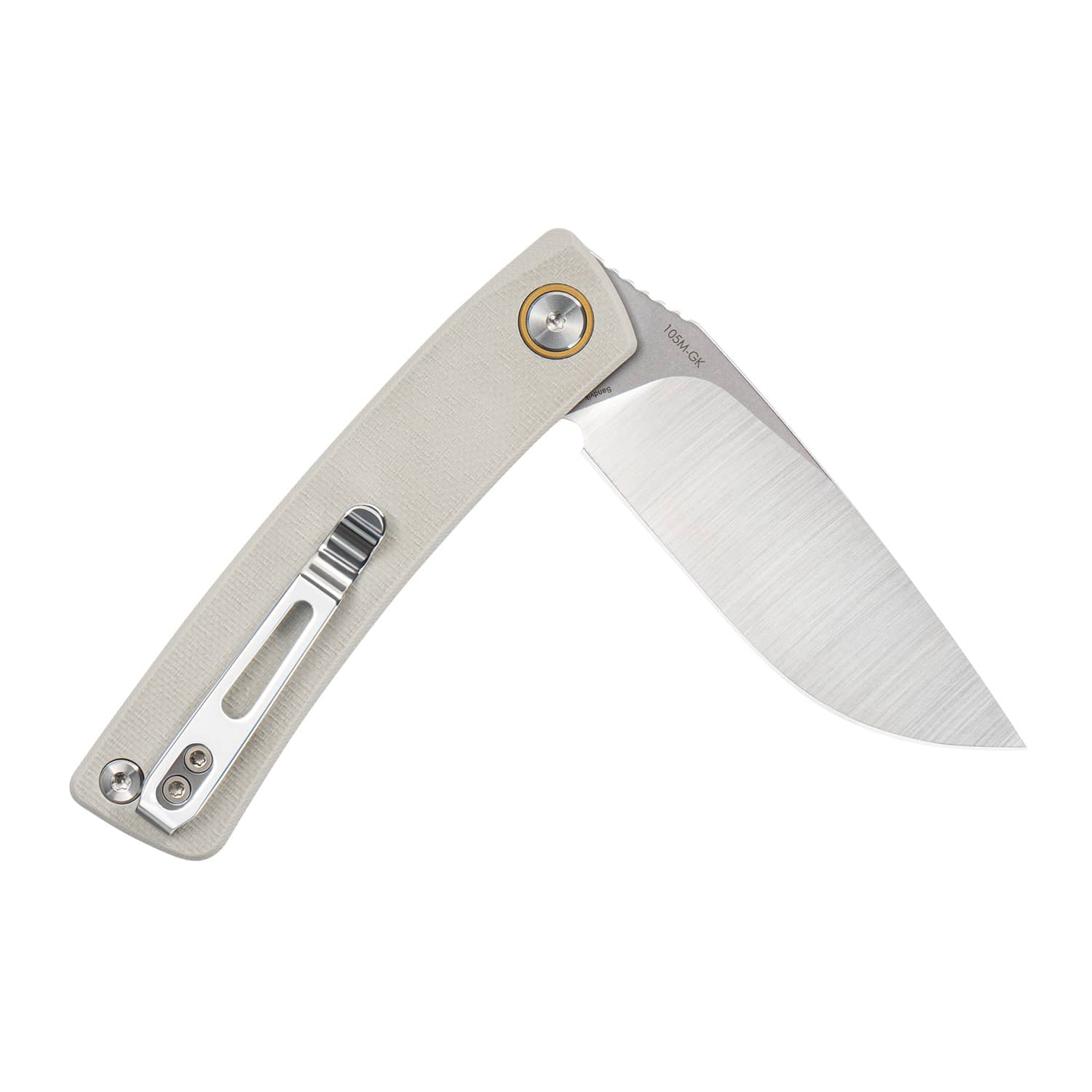SRM EDC liner lock knife Air 105M-GK | 14C28N blade and grey G10 handle