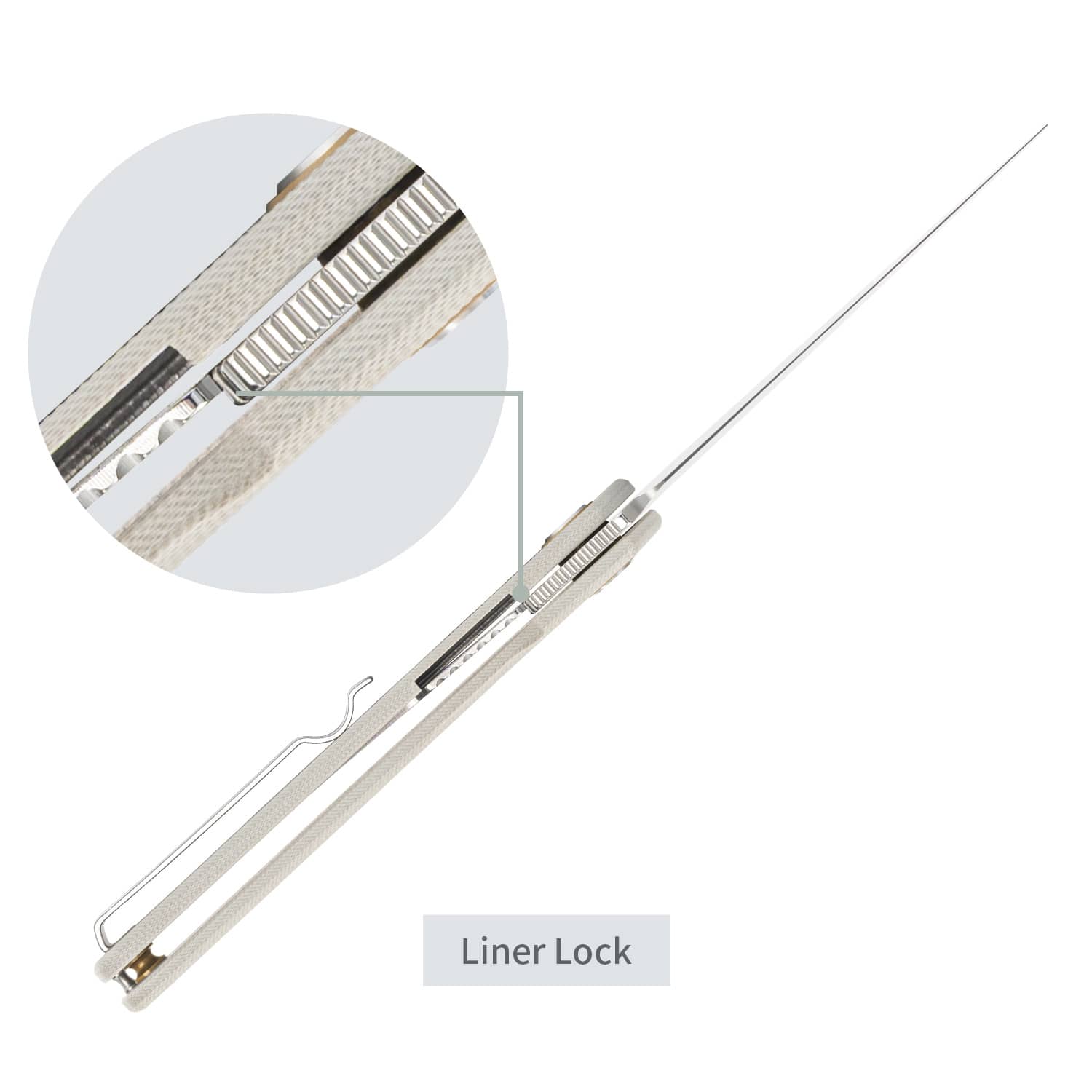 SRM EDC liner lock knife Air 105M-GK | 14C28N blade and grey G10 handle