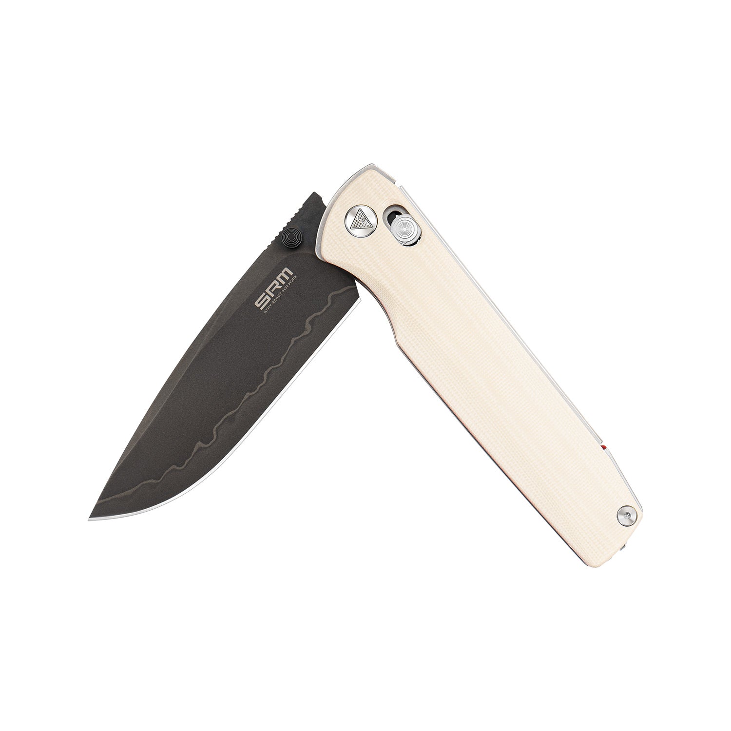 SRM ambi lock edc pocket knife Terrier 258L-GX2 - White & 
Red liner G10 handle