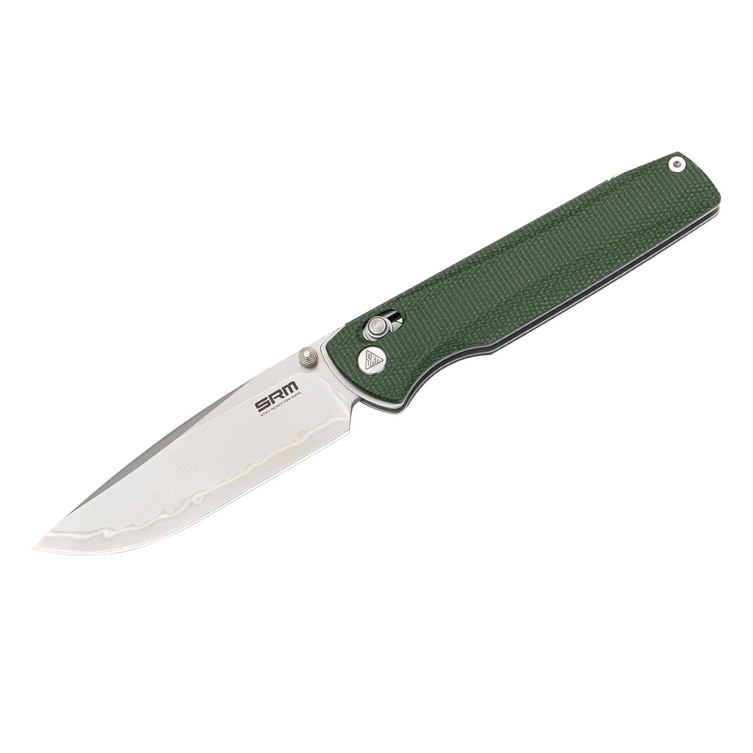 SRM ambi lock edc pocket knife Terrier 258L-MG2 - OD Green Micarta handle