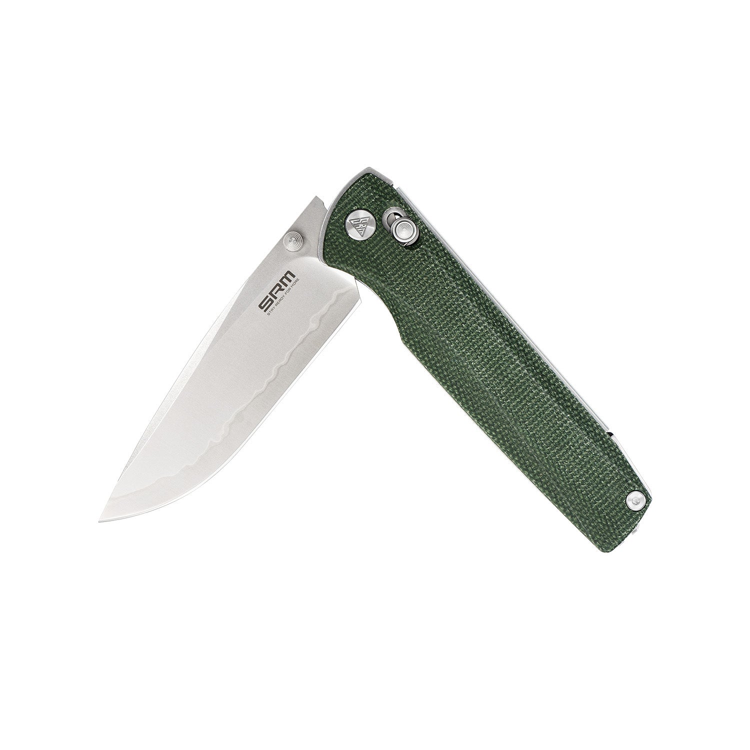 SRM ambi lock edc pocket knife Terrier 258L-MG2 - OD Green Micarta handle