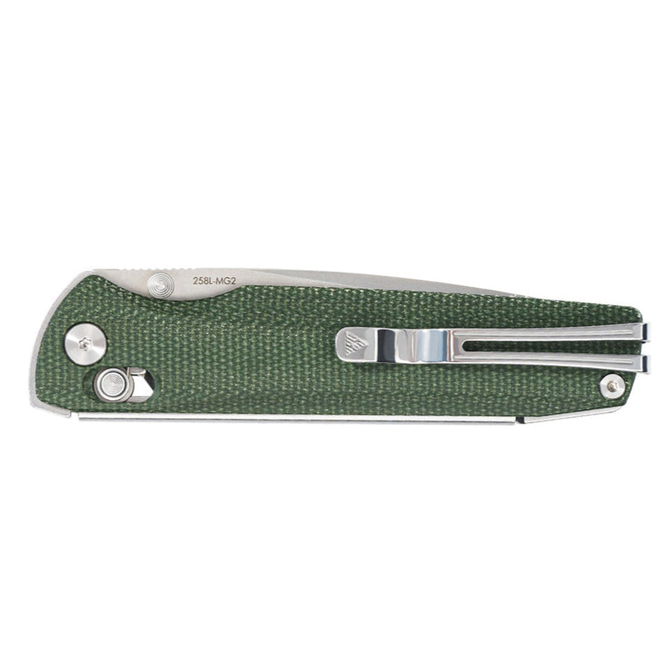 SRM ambi lock edc pocket knife Terrier 258L-MG2 - OD Green Micarta handle
