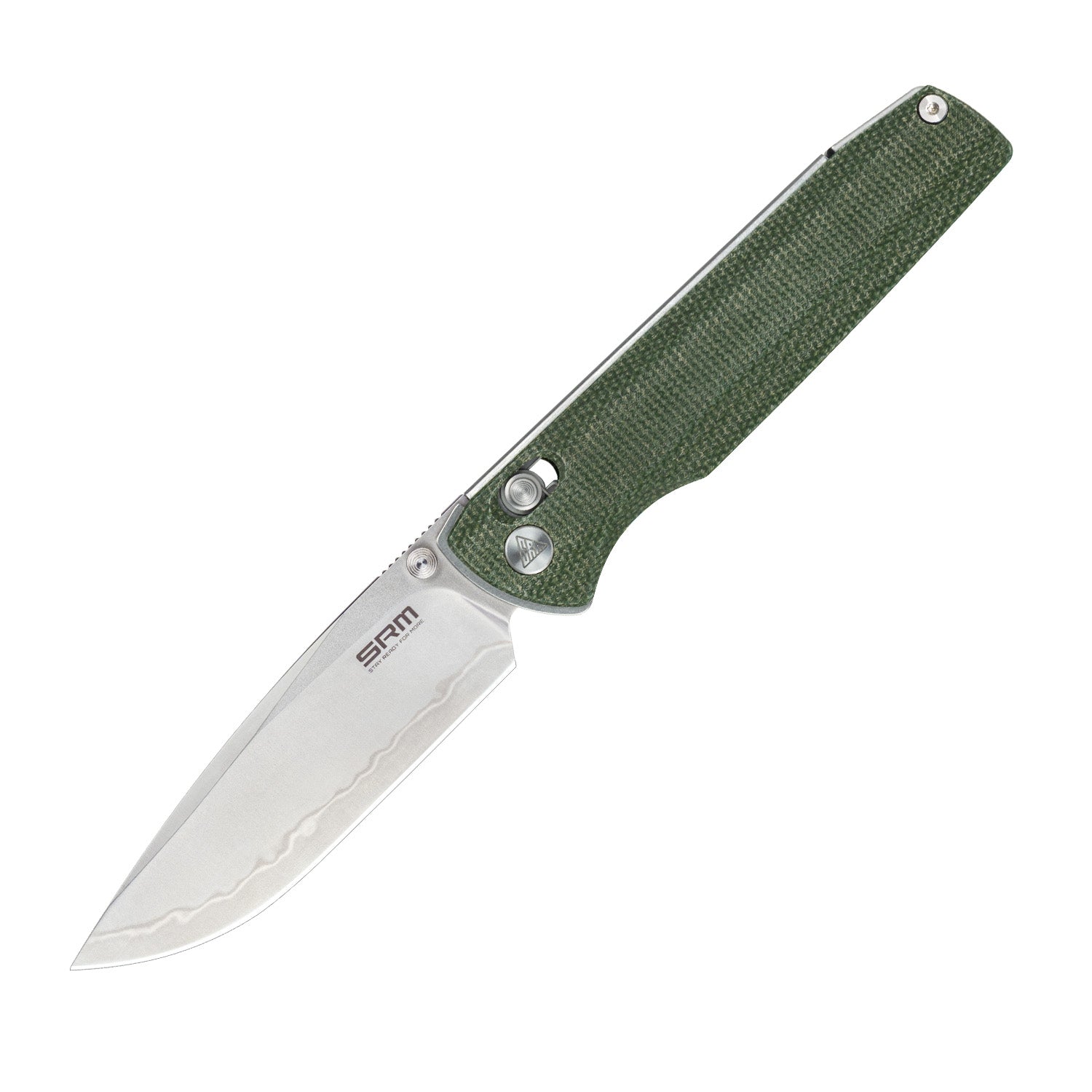 SRM ambi lock edc pocket knife Terrier 258L-MG2 - OD Green Micarta handle