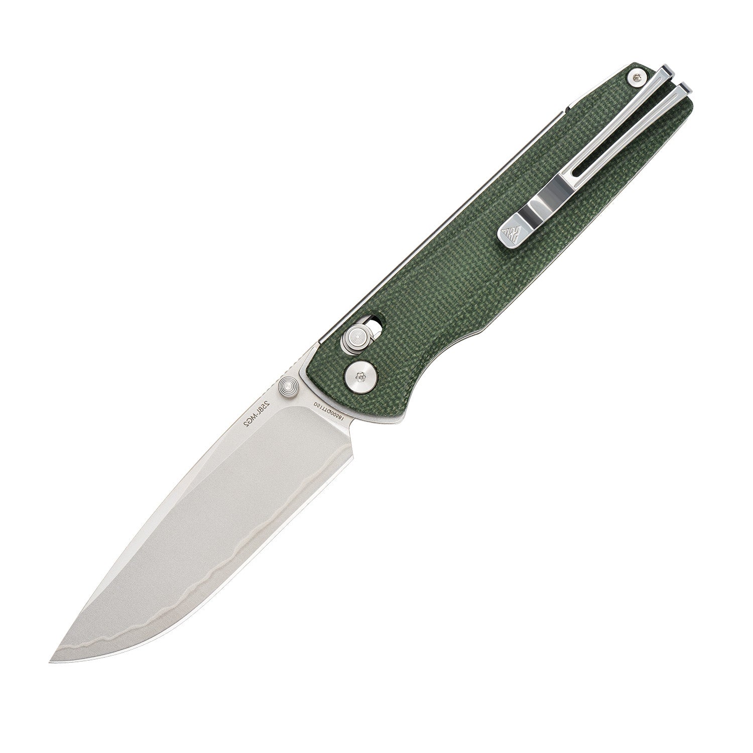 SRM ambi lock edc pocket knife Terrier 258L-MG2 - OD Green Micarta handle