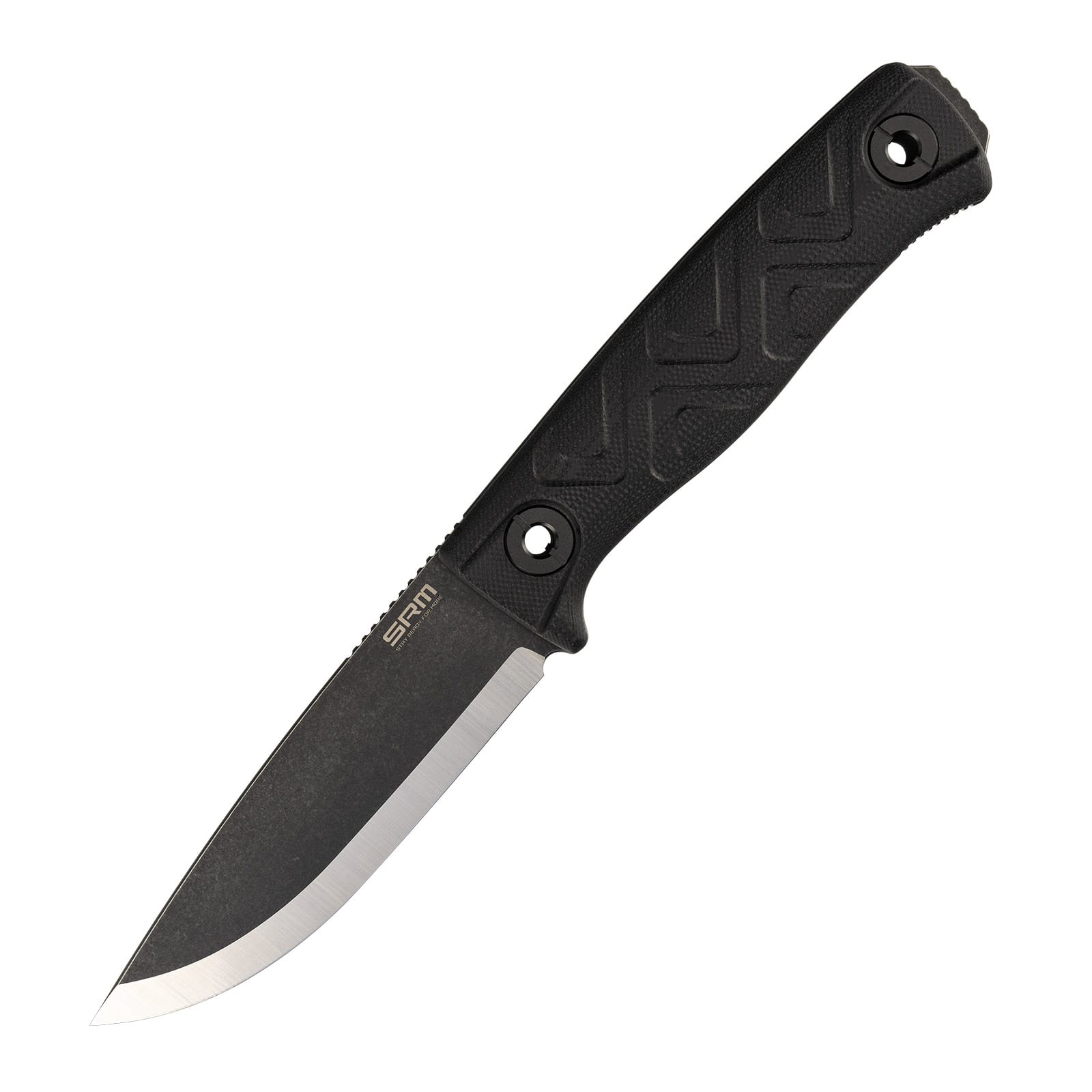 Full tang bushcraft knife - 14C28N steel blade and black G10 handle - SRM Bushcut 702T-GB