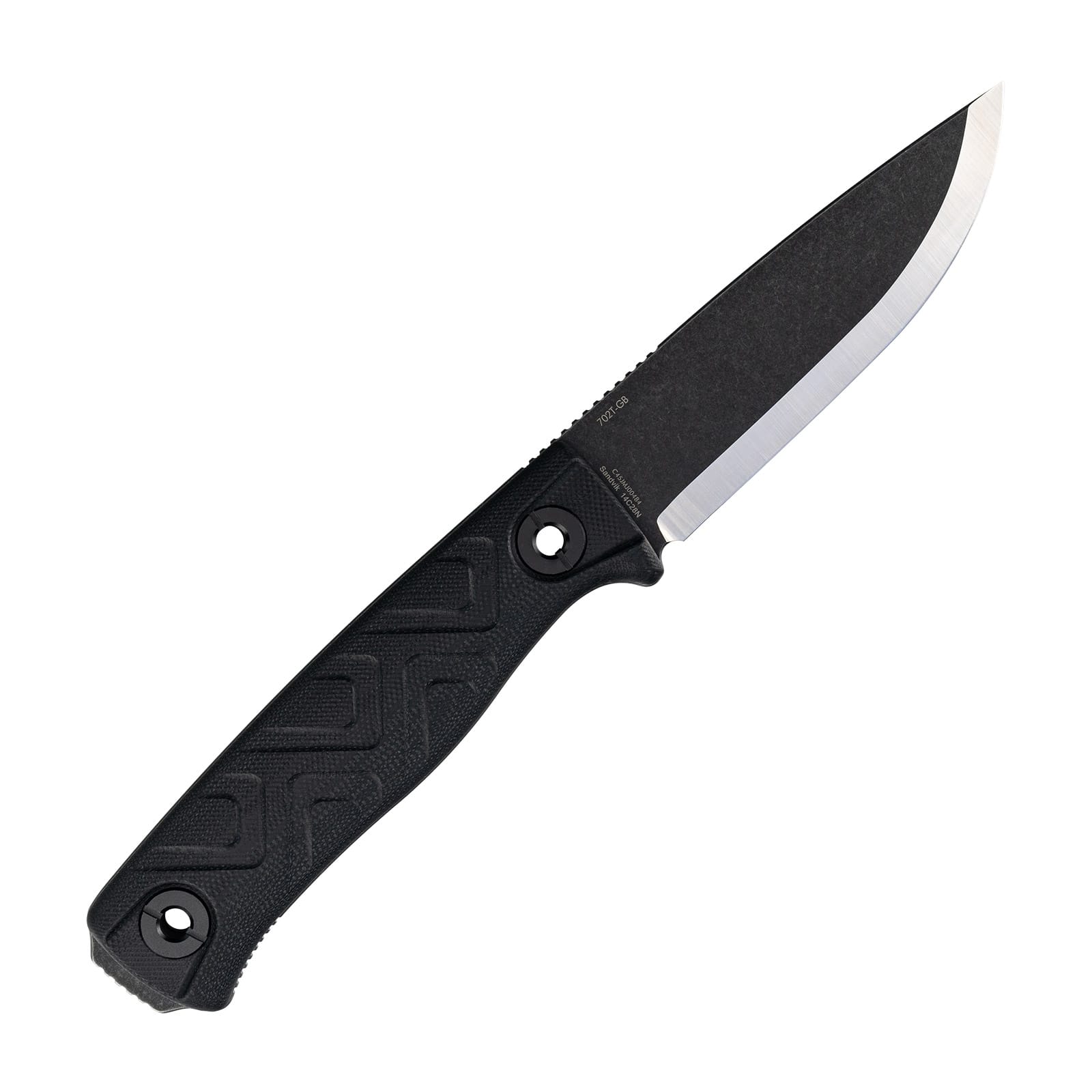 Full tang bushcraft knife - 14C28N steel blade and black G10 handle - SRM Bushcut 702T-GB