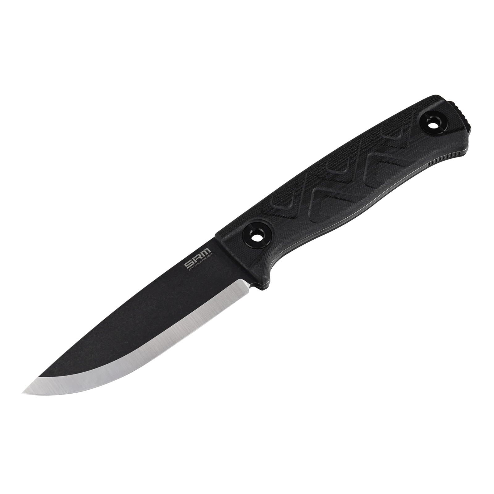 Full tang bushcraft knife - 14C28N steel blade and black G10 handle - SRM Bushcut 702T-GB