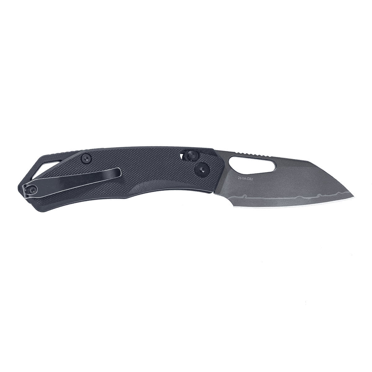 SRM folding hunting knife Cub 261M-GB2 | Laminated 140Cr steel wharncliffe blade, black G10 handle