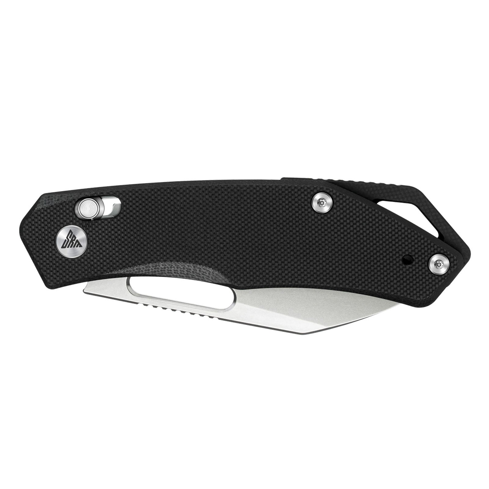 Side view of SRM Cub 261M-GB folding hunting knife handle