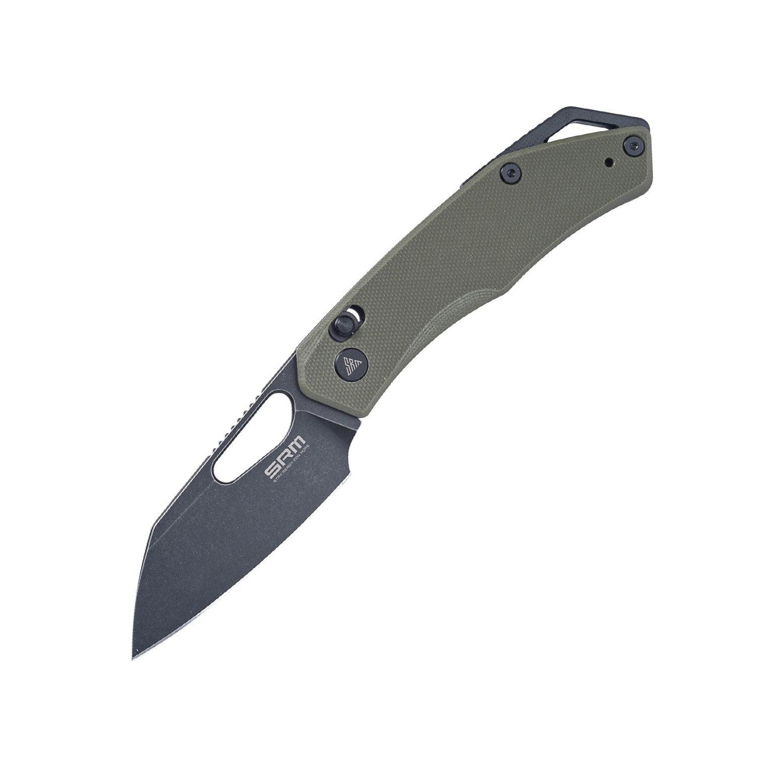 SRM Folding Hunting Knife Cub 261M-GP | 154CM steel blade, OD green G10 handle