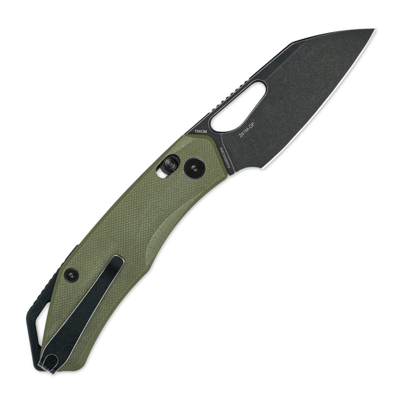 Side view of SRM Cub 261M-GP folding hunting knife with blade deployed