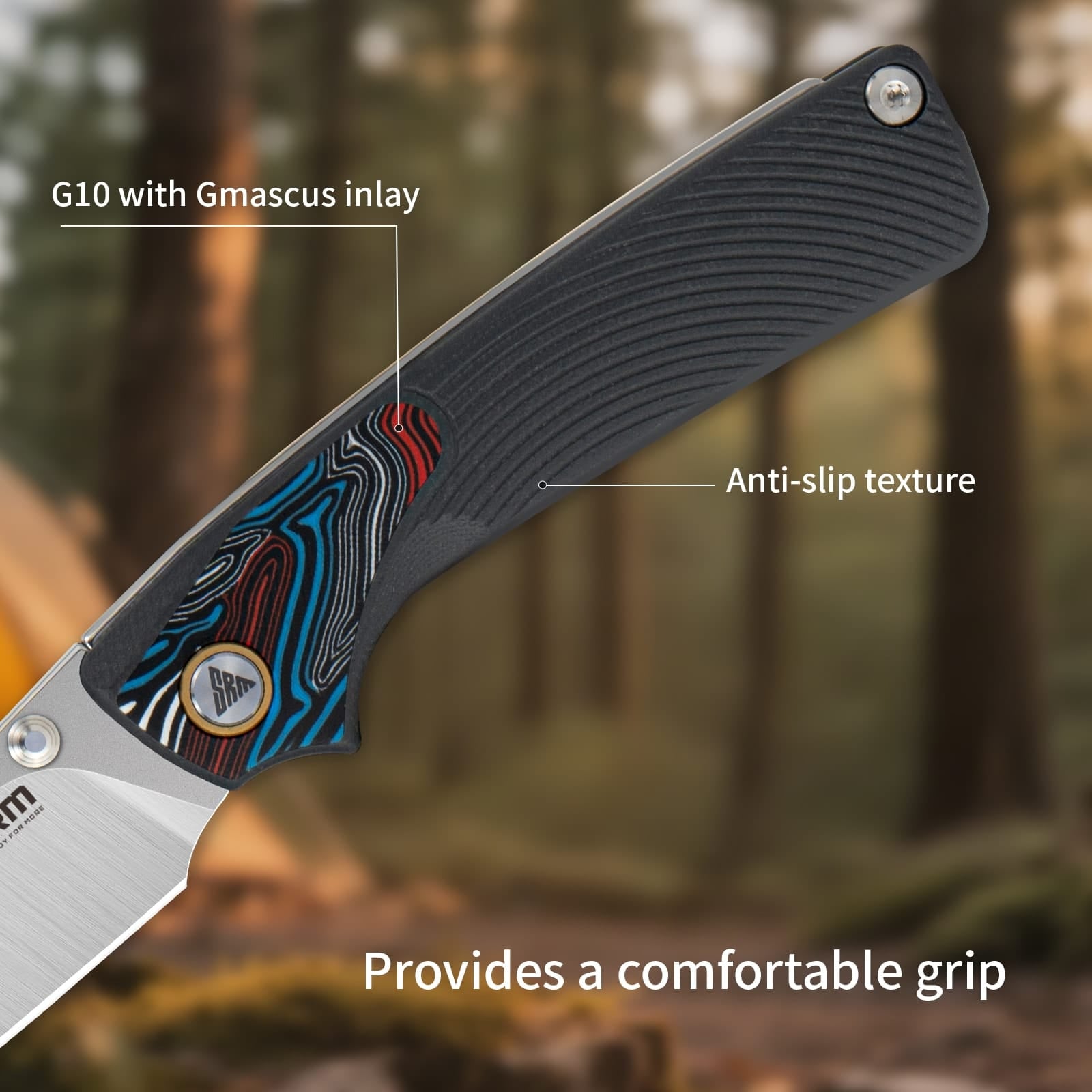 Close-up detail of the handle of the SRM Dome 106M-GK slip joint knife
