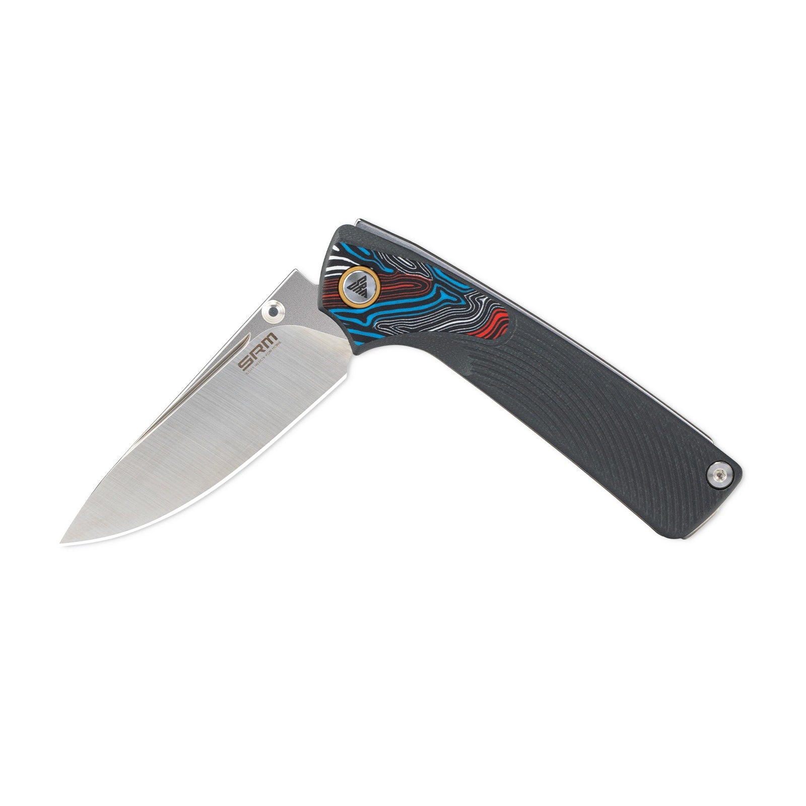 Half-folded state angle of the SRM Dome 106M-GK slip joint knife with blade open