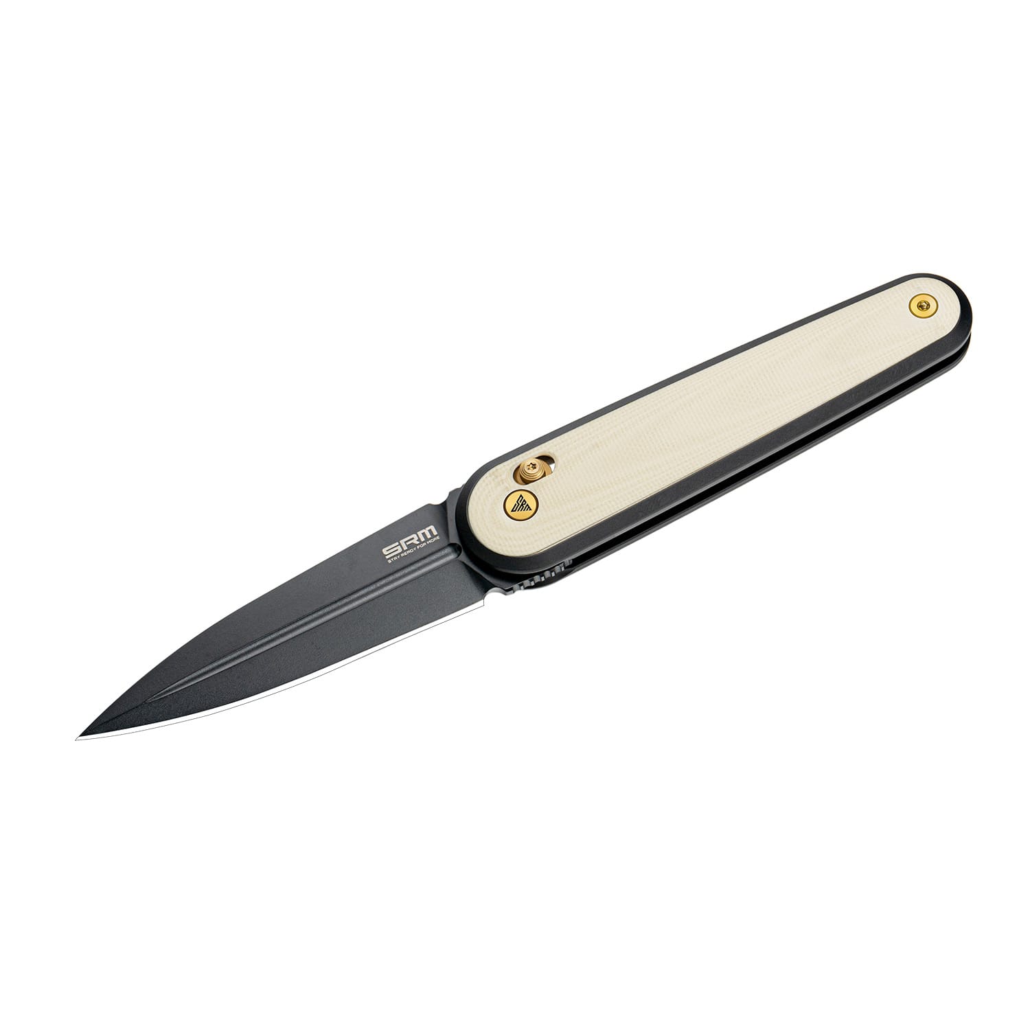 SRM EDC pocket knife 251MB-GT2 | N690 dagger blade and white G10 handle