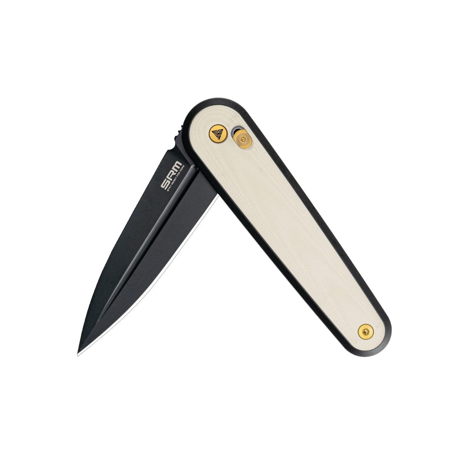 SRM EDC pocket knife 251MB-GT2 | N690 dagger blade and white G10 handle