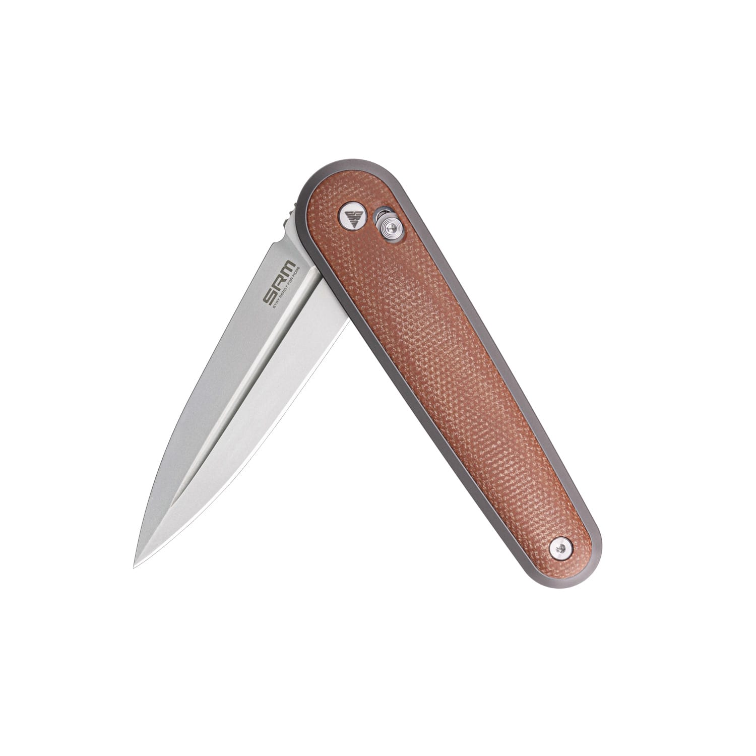 SRM EDC pocket knife 251MB-MN | N690 dagger blade and brown Micarta handle
