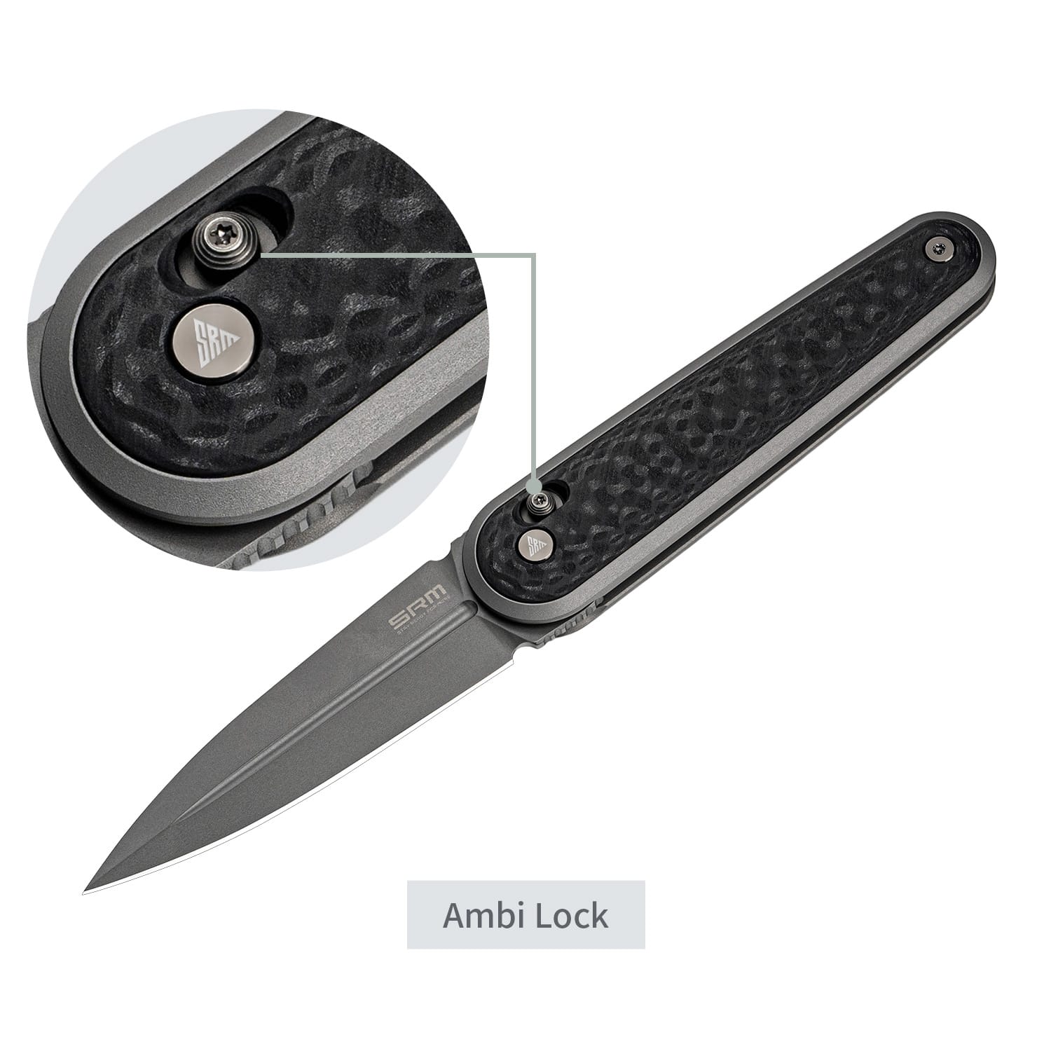 SRM dagger pocket knife 251MB-GB | N690 blade and black G10 handle