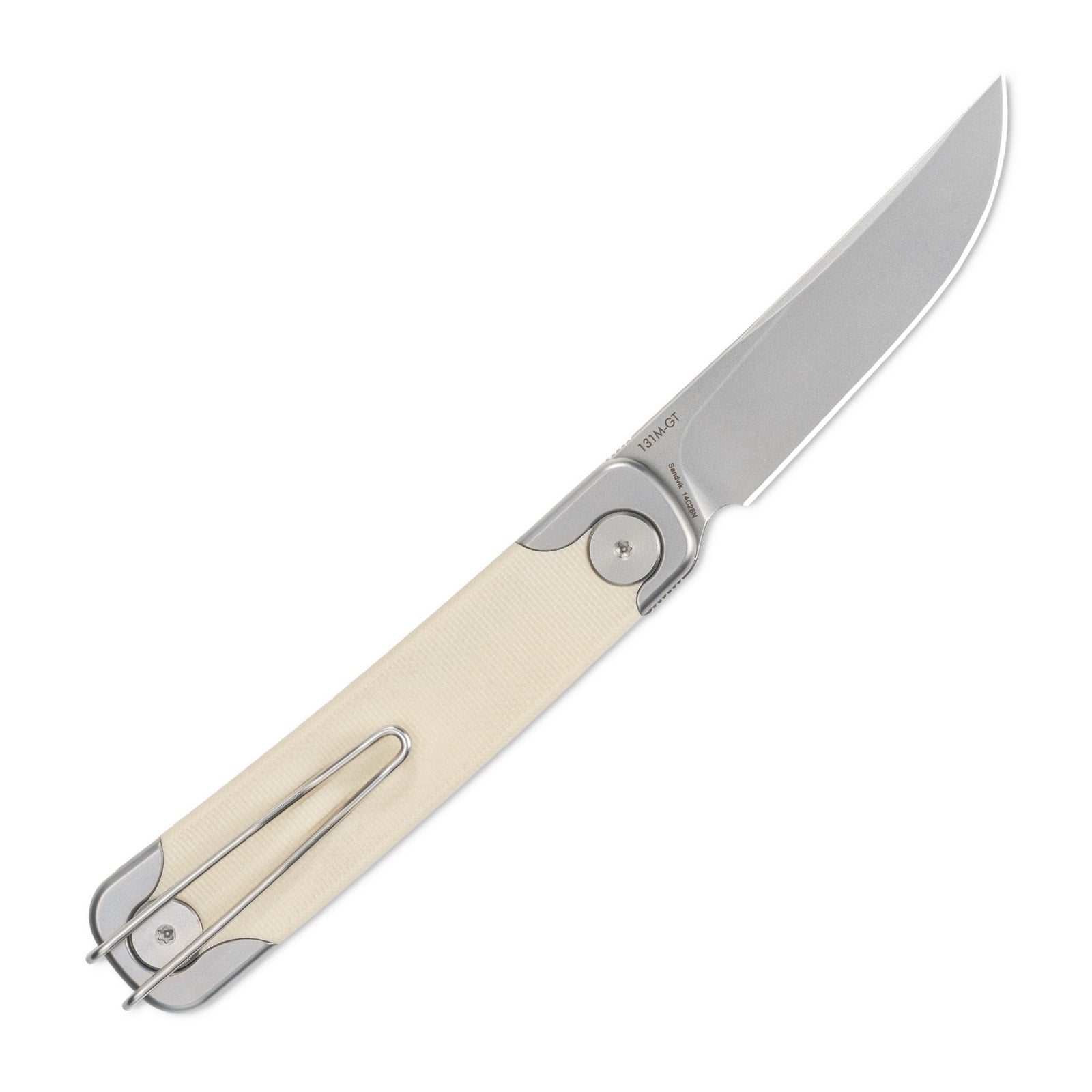 Side view of SRM Enso 131M-GT EDC pocket knife with blade deployed