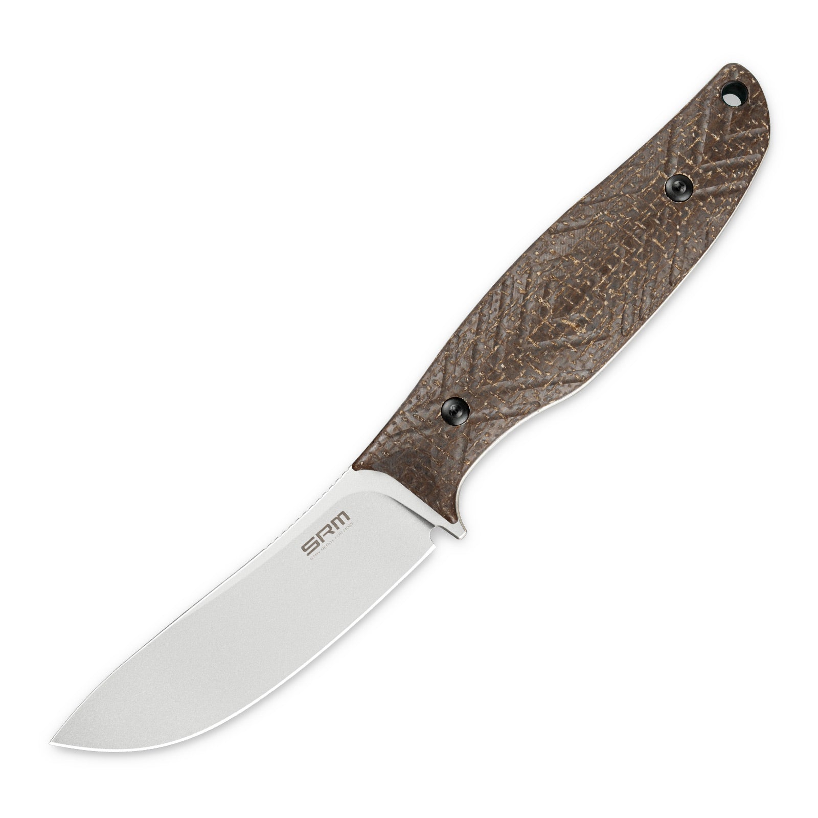 Front view of the SRM Fossa 605T-MW fixed blade hunting knife.