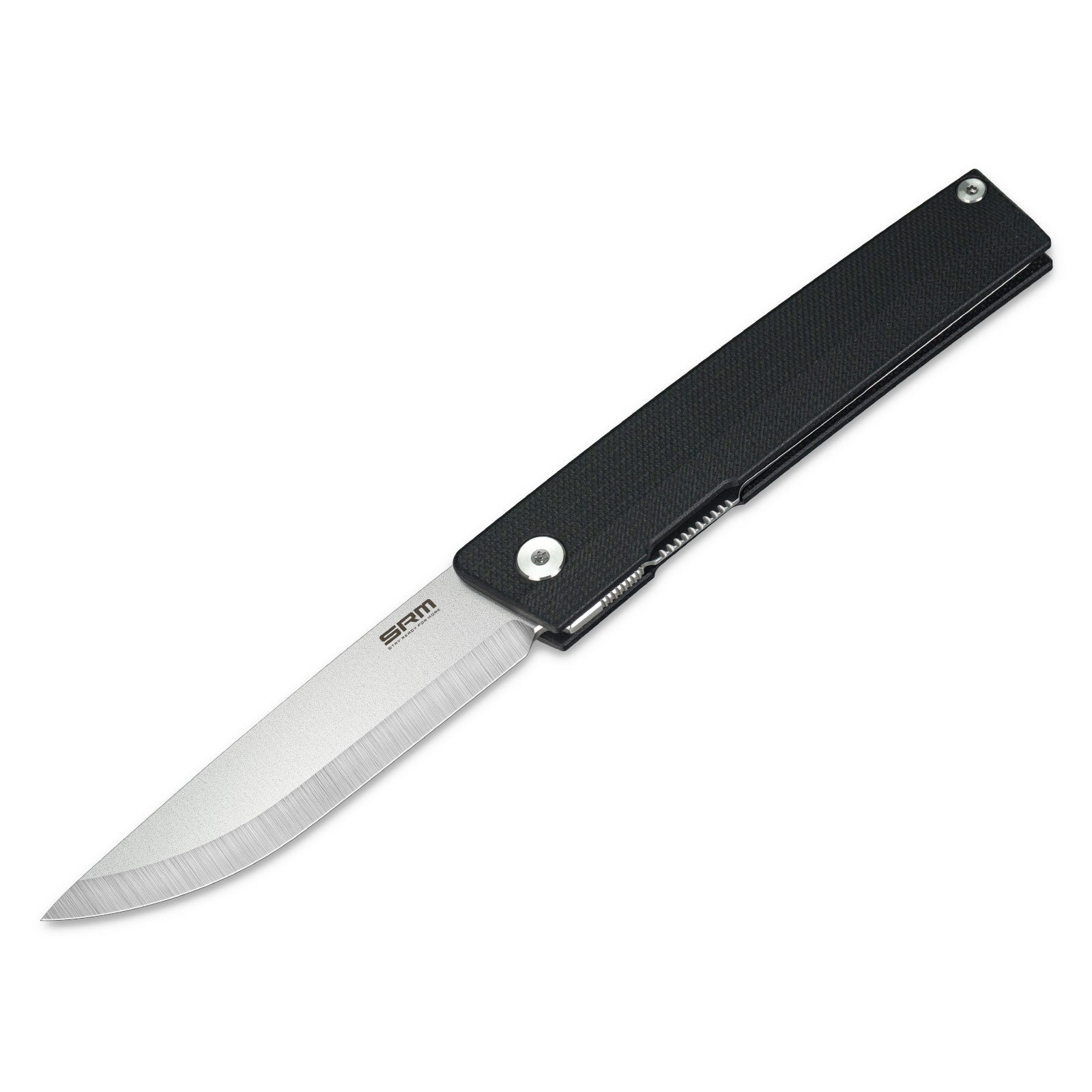 Detailed view of SRM Gent 401L-GB EDC knife handle and blade