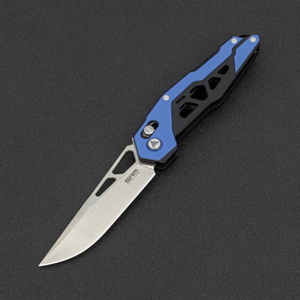SRM tactical pocket knife Mecha 9225-GI - A hollow design G10 handle