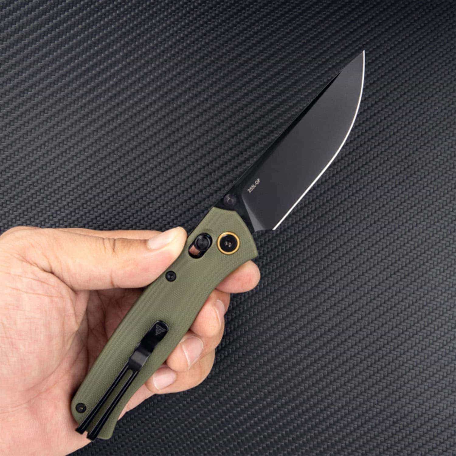 SRM EDC pocket knife Medal 255L-GP | OD Green G10 Handle