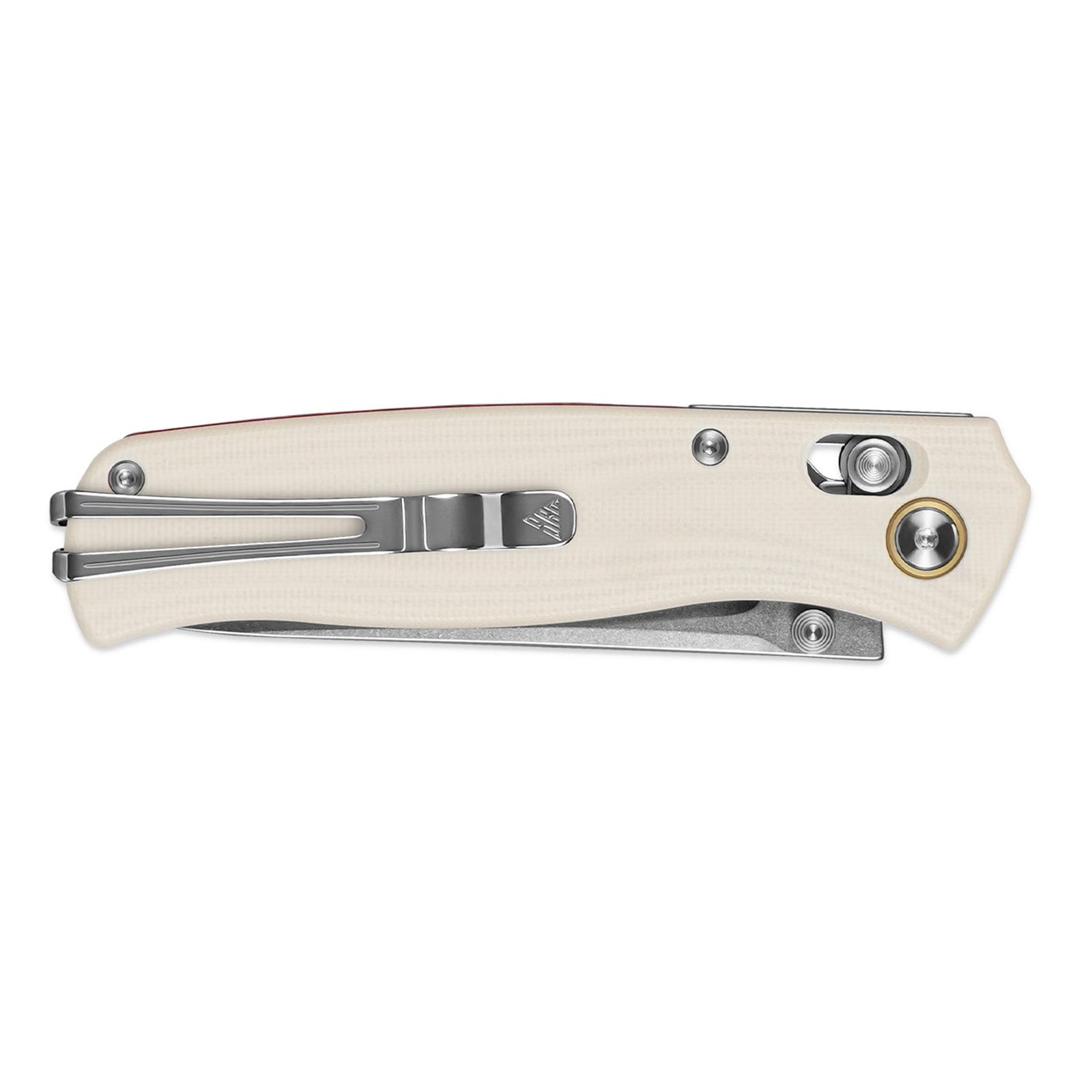 Close-up of SRM Medal 255L-GT2 EDC pocket knife handle