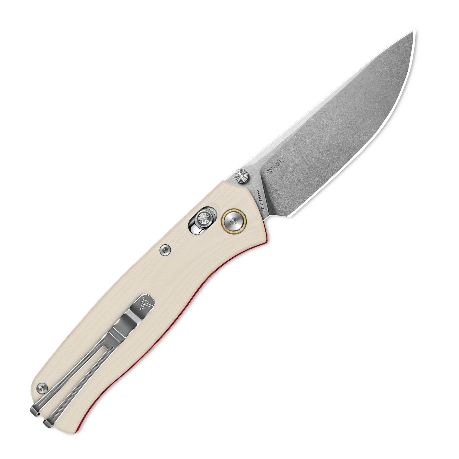 Side view of SRM Medal 255L-GT2 EDC pocket knife with blade deployed