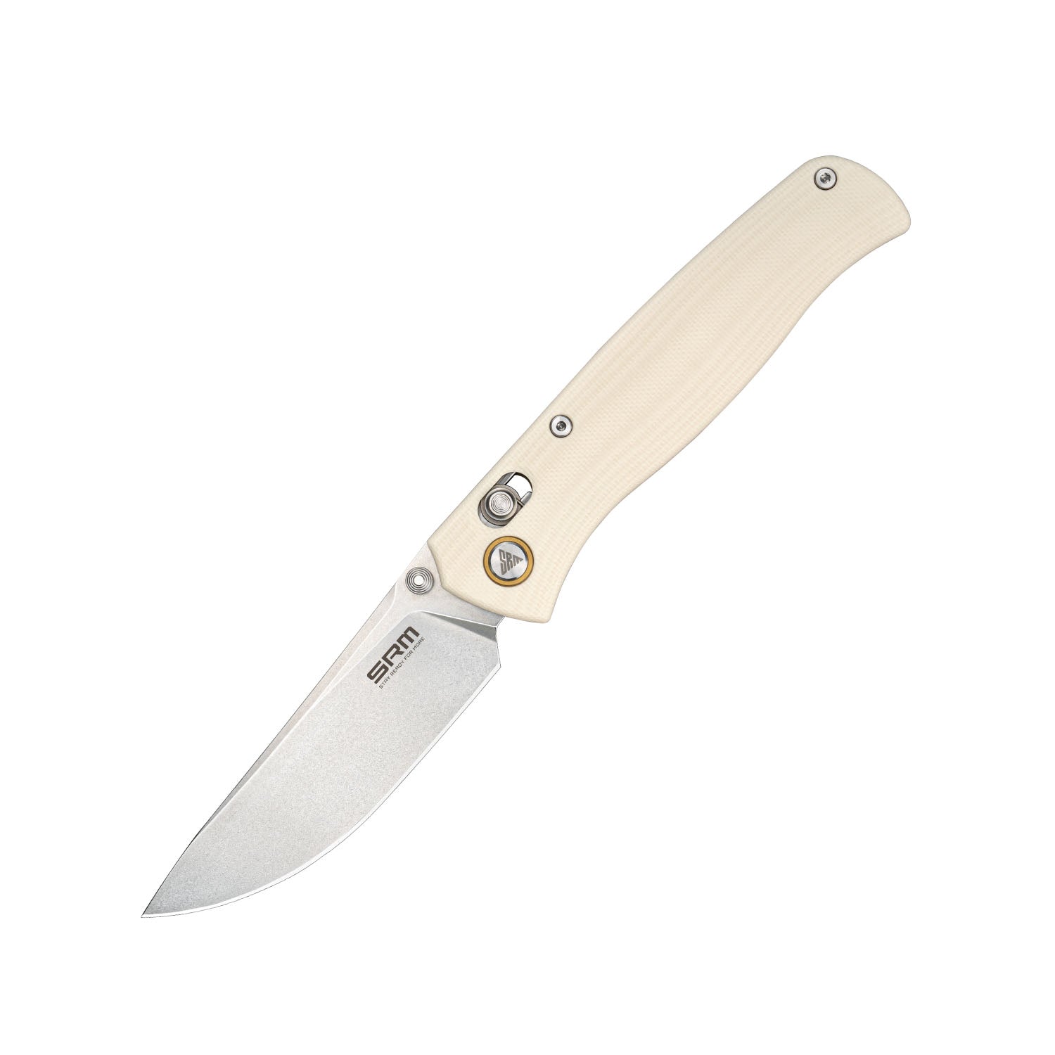 SRM Ambi Lock EDC pocket knife Medal 255L-GT | White G10 Handle