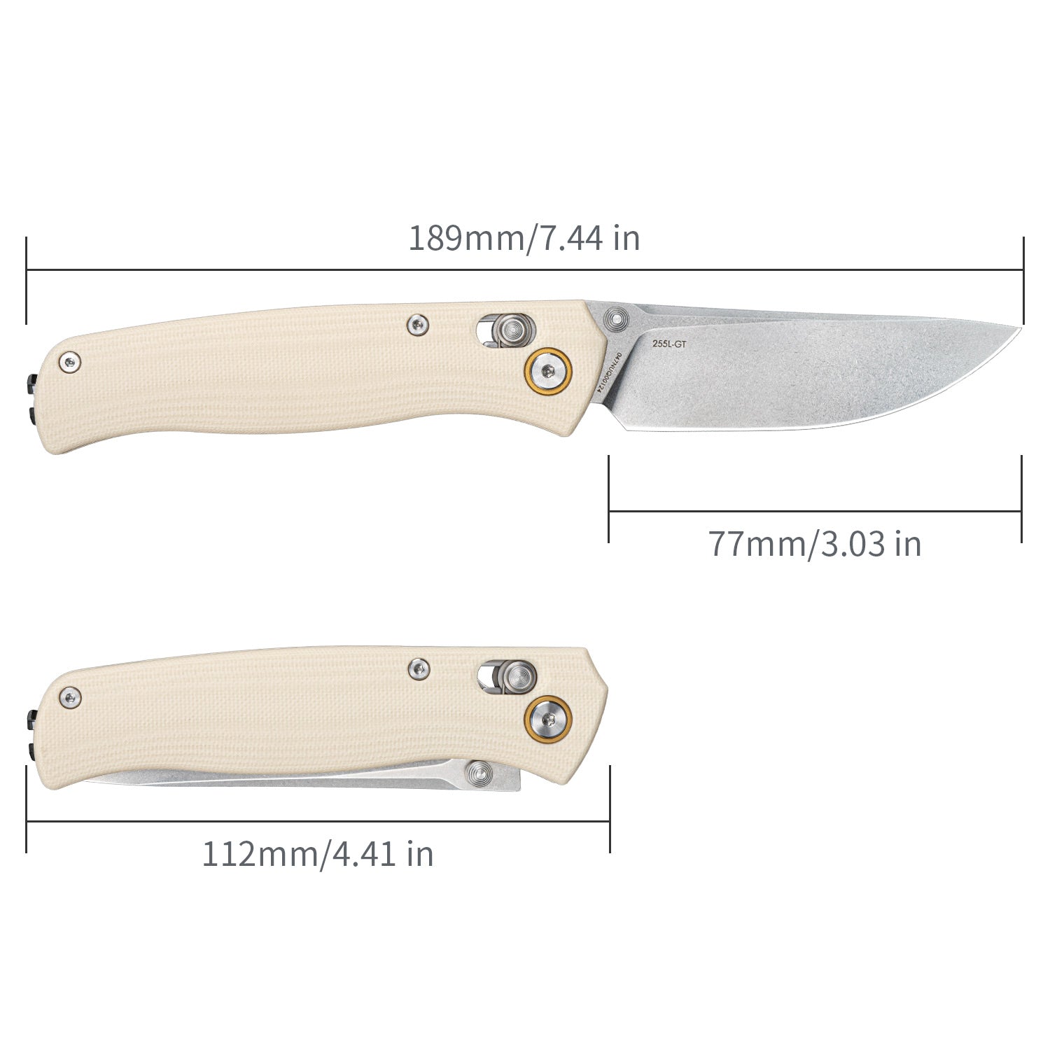 SRM Ambi Lock EDC pocket knife Medal 255L-GT | White G10 Handle