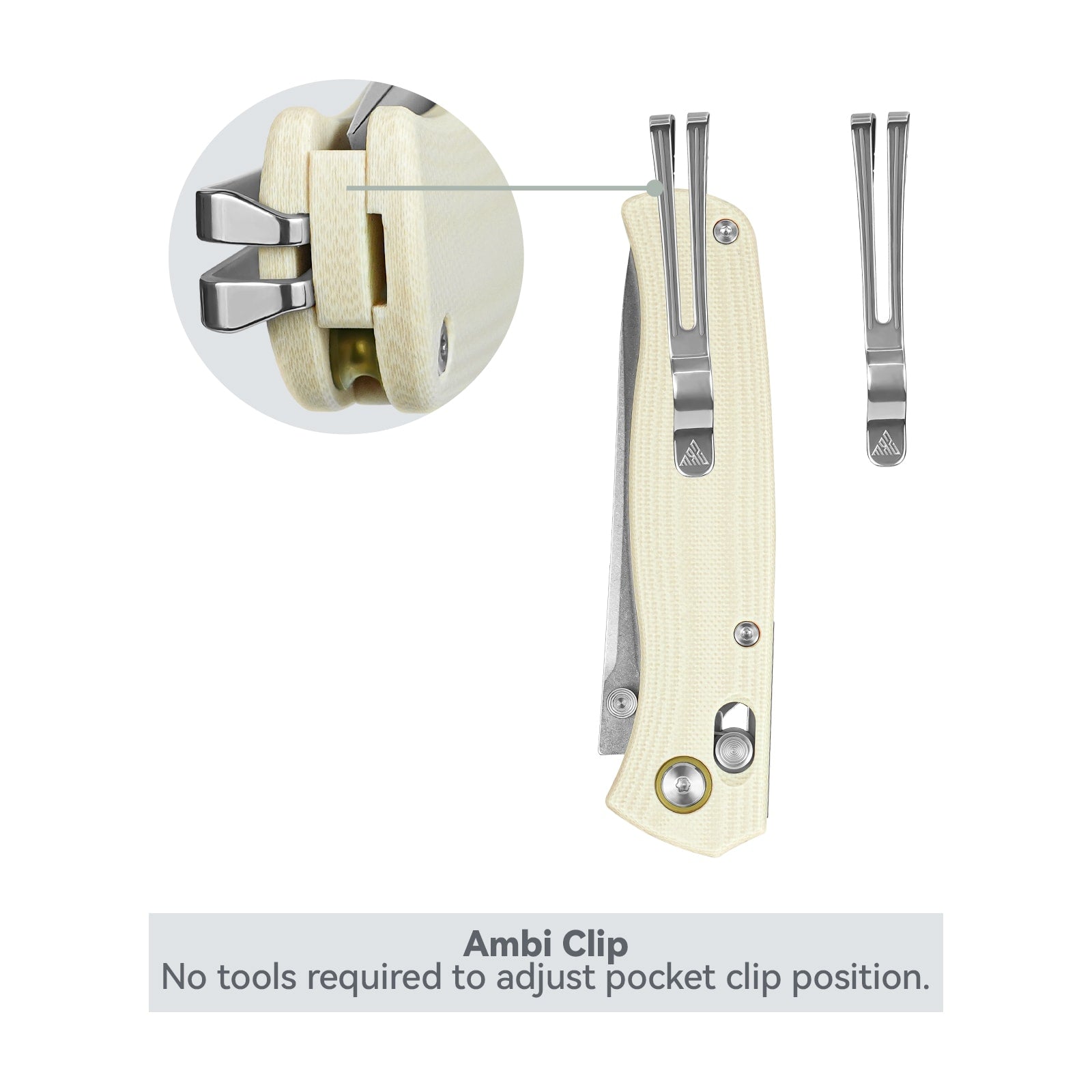 SRM Ambi Lock EDC pocket knife Medal 255L-GT | White G10 Handle