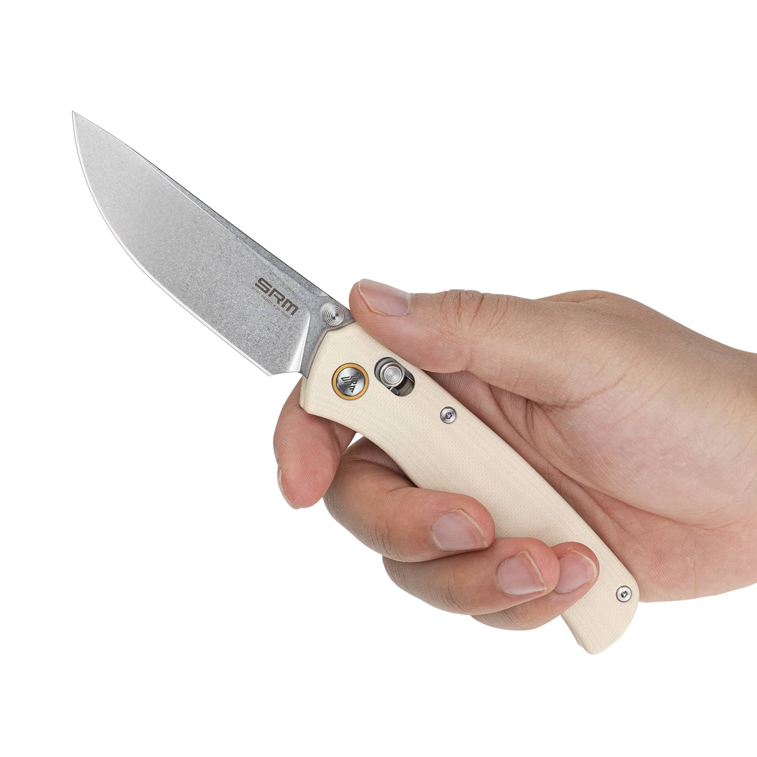 SRM Ambi Lock EDC pocket knife Medal 255L-GT | White G10 Handle