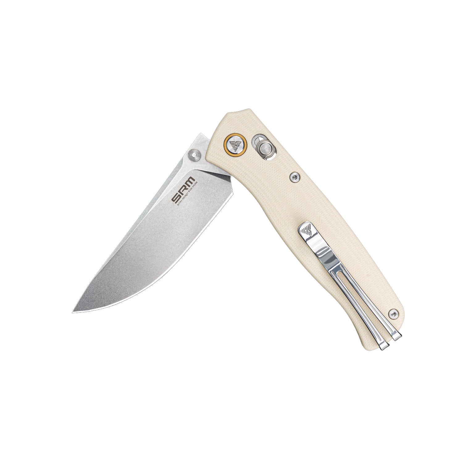 SRM Ambi Lock EDC pocket knife Medal 255L-GT | White G10 Handle