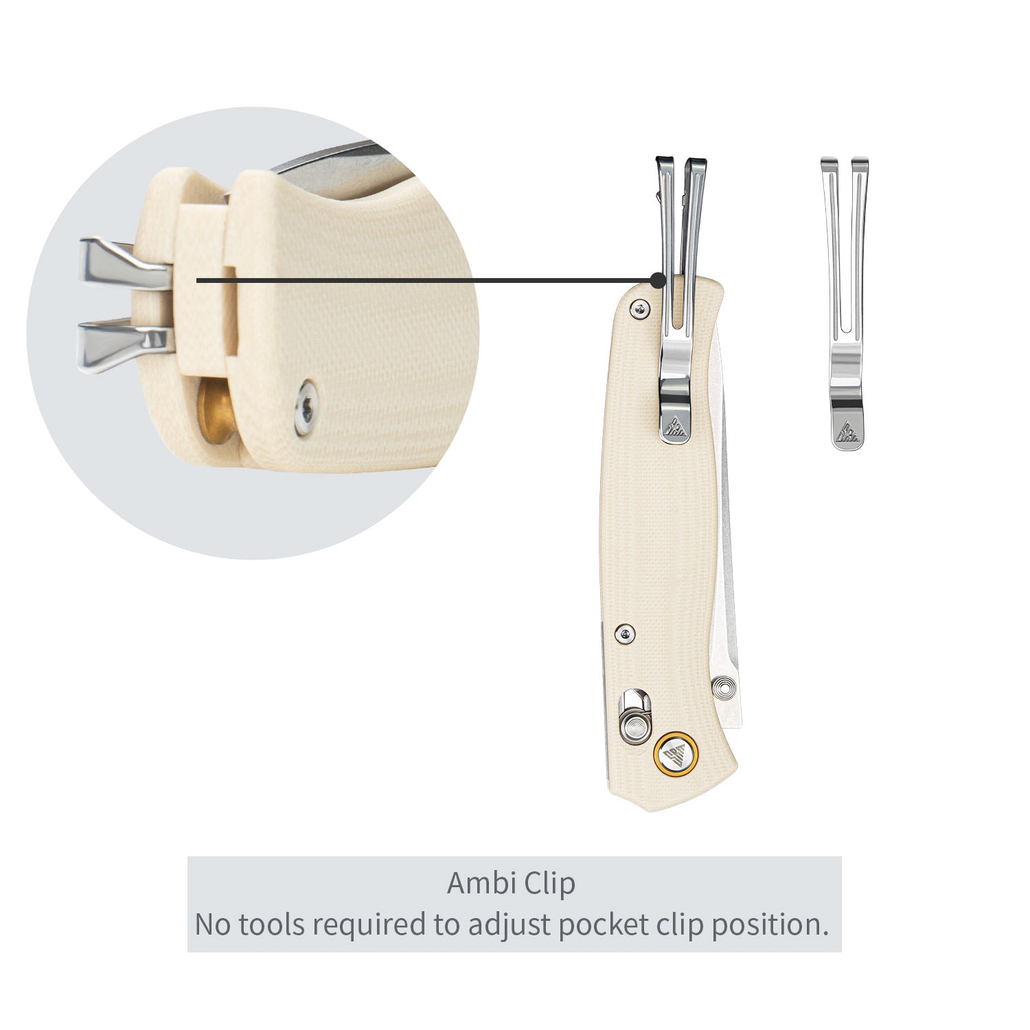 SRM Ambi Lock EDC pocket knife Medal 255L-GT | White G10 Handle