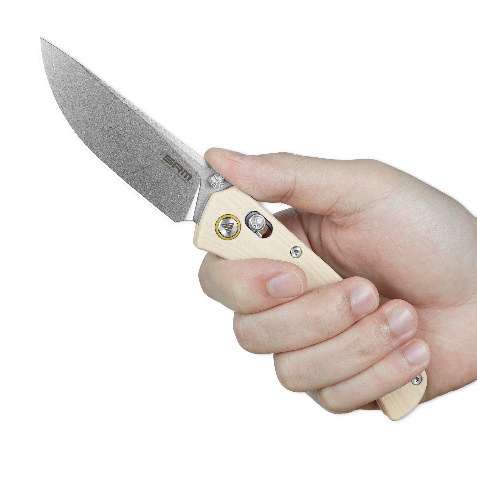 SRM Ambi Lock EDC pocket knife Medal 255L-GT | White G10 Handle