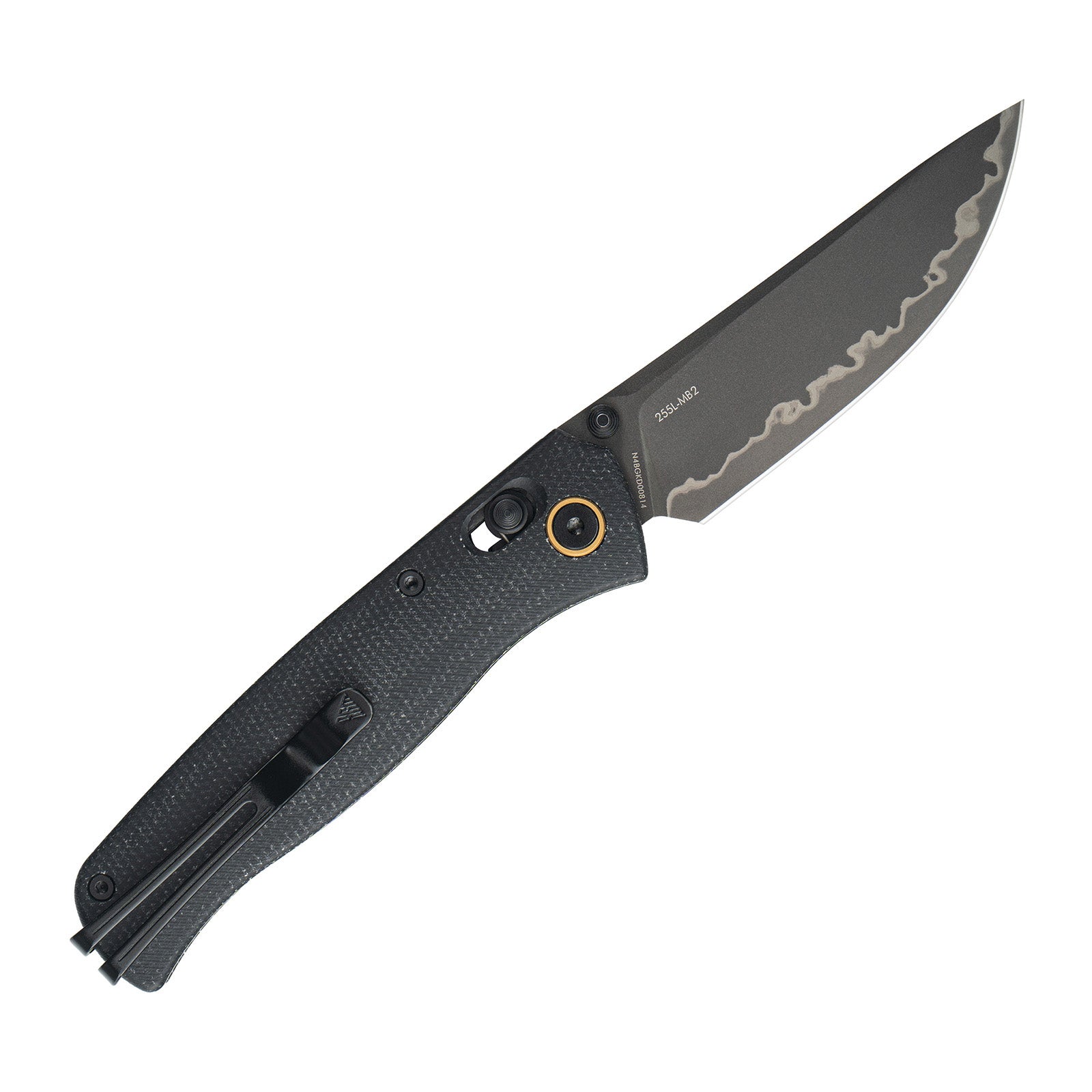 SRM EDC pocket knife Medal 255L-MB2 | Laminated steel blade and black micarta Handle