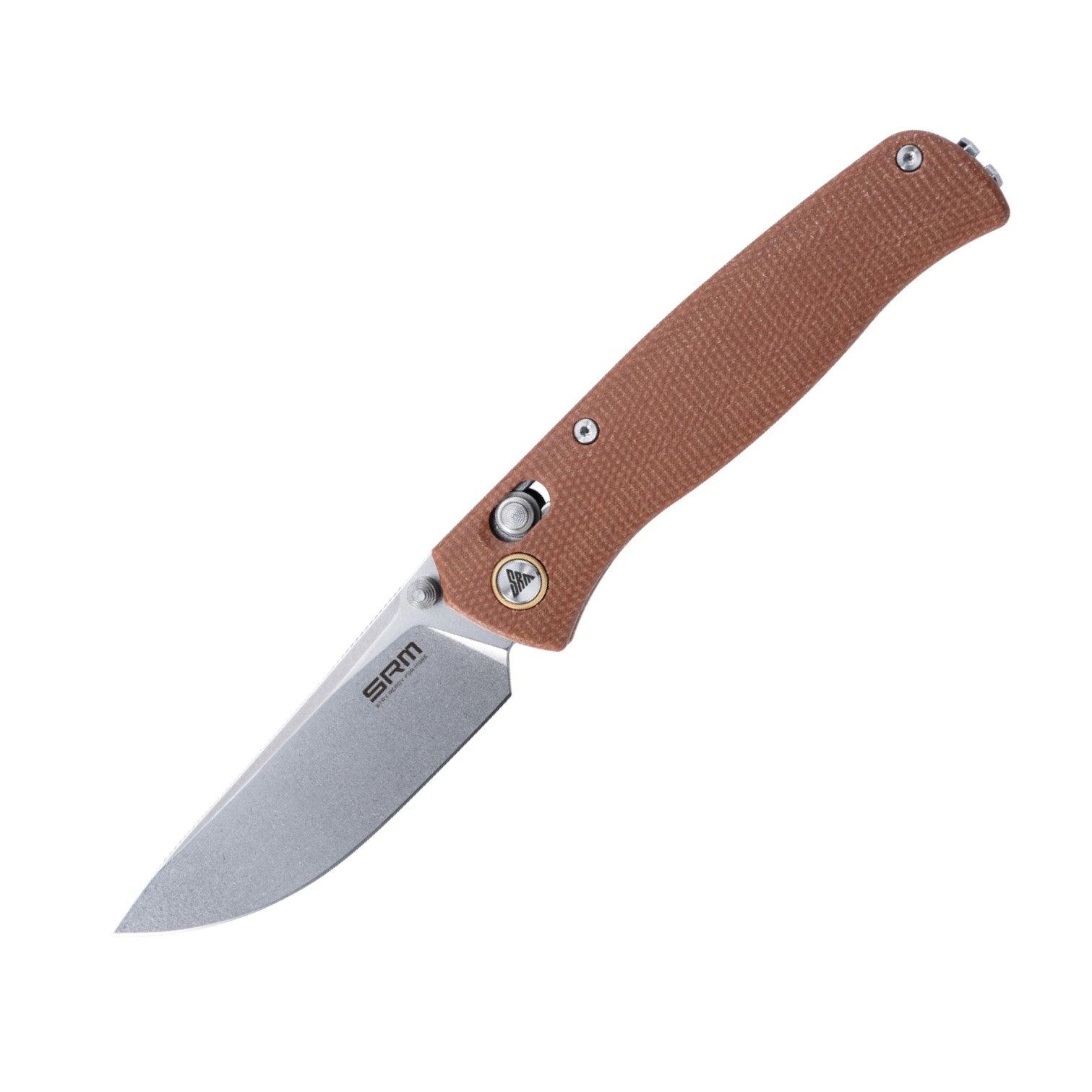 EDC pocket knife Medal 255L-MN - 10Cr steel blade and Micarta handle - SRM Knives