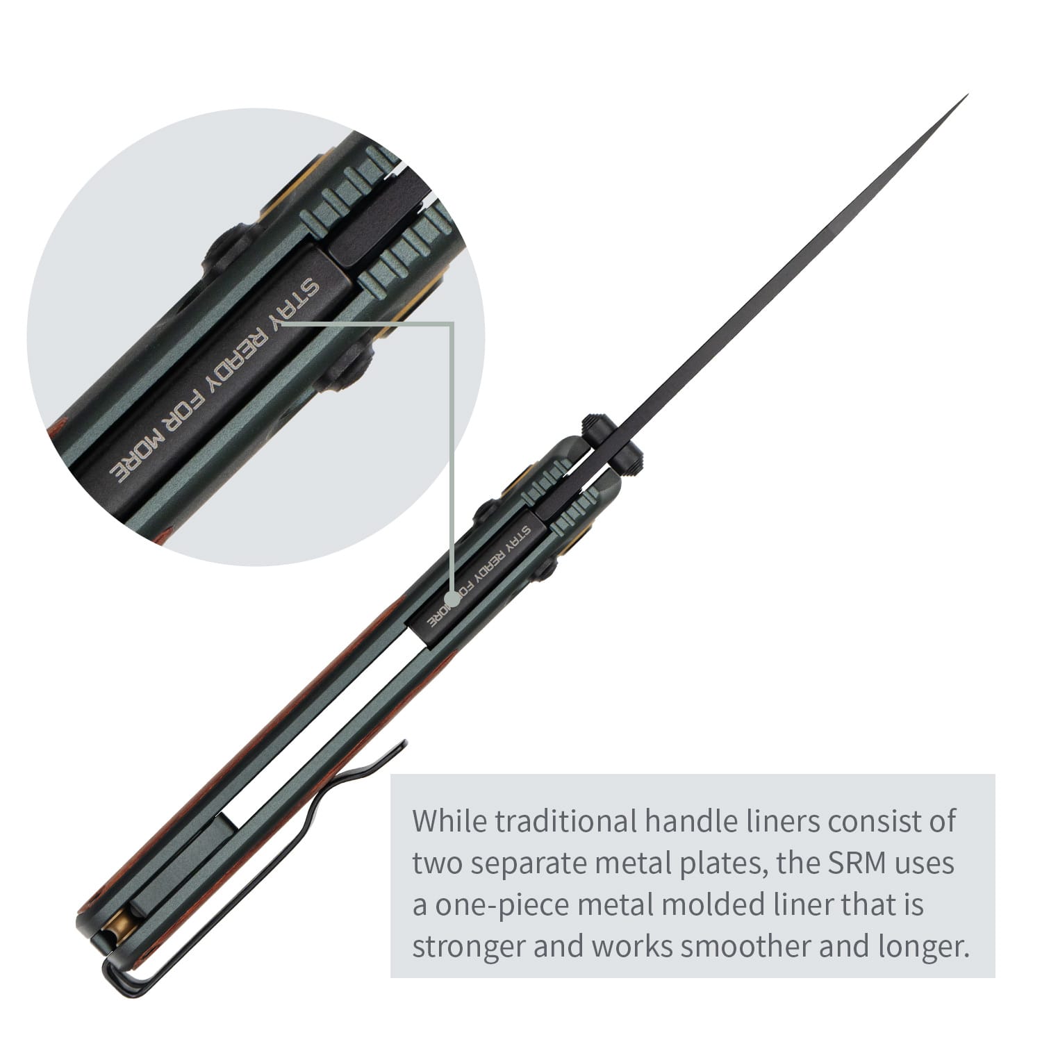 SRM EDC reverse tanto knife Medal 259L-AG - 14C28N steel blade and Aluminum handle